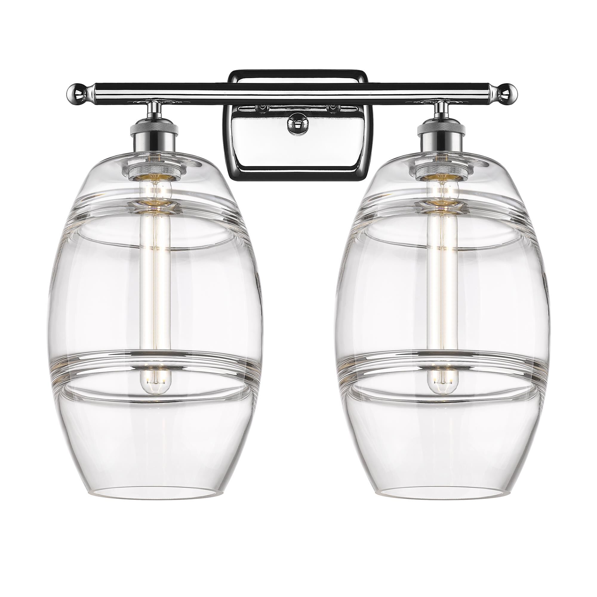 Shown in Polished Chrome finish and Clear glass