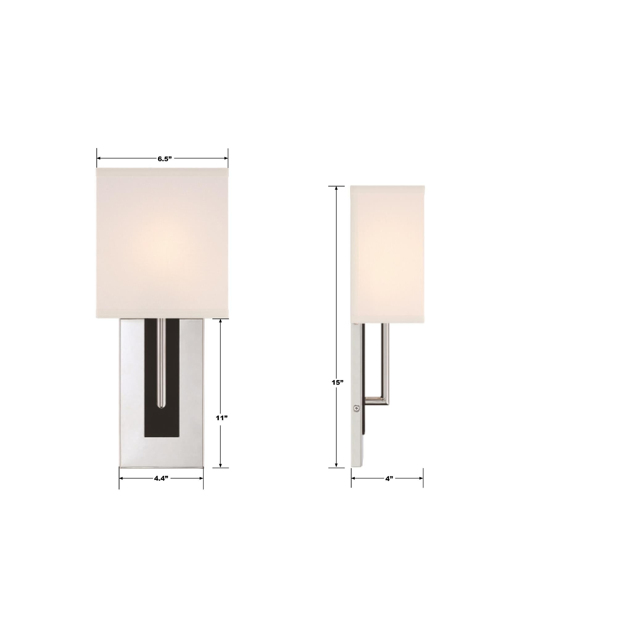 Shown in Polished Nickel + Black Forged finish and Silk glass and Silk shade