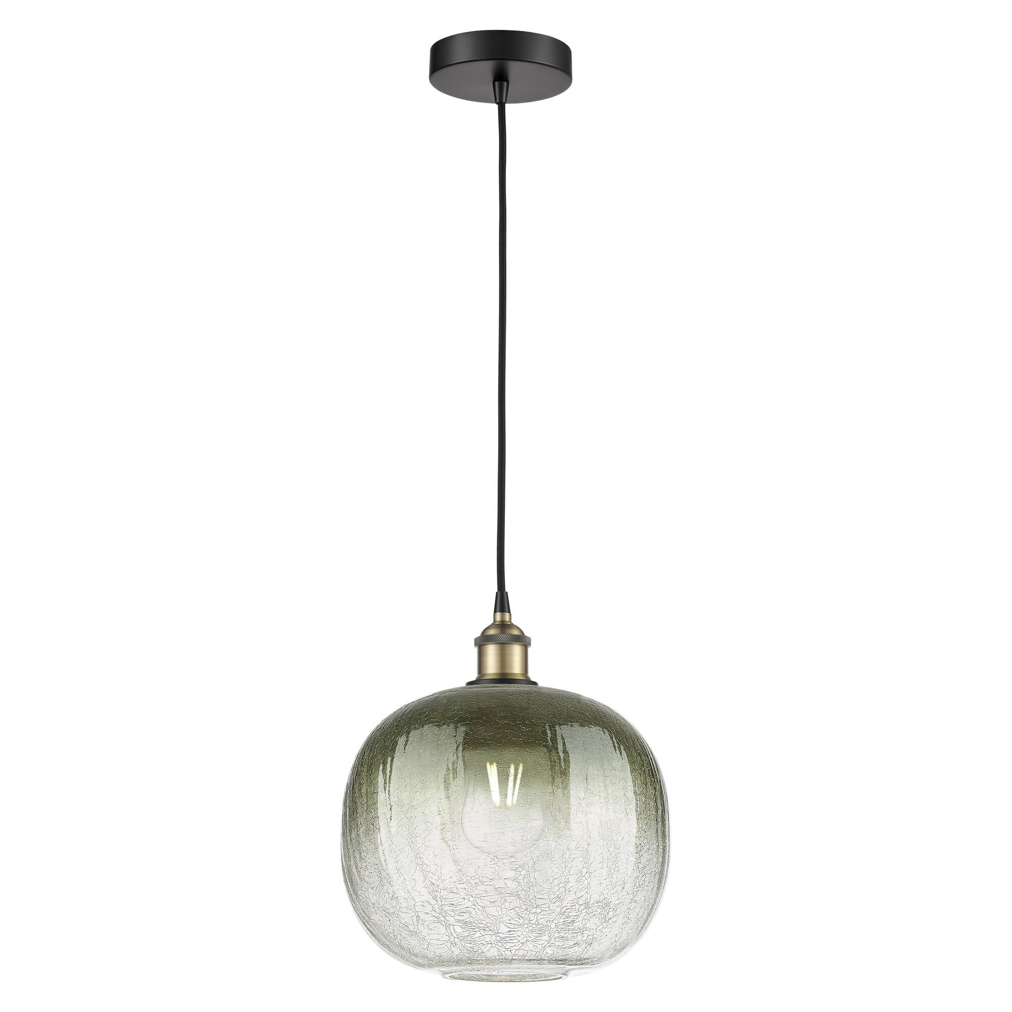 Shown in Black Antique Brass finish and Slate glass