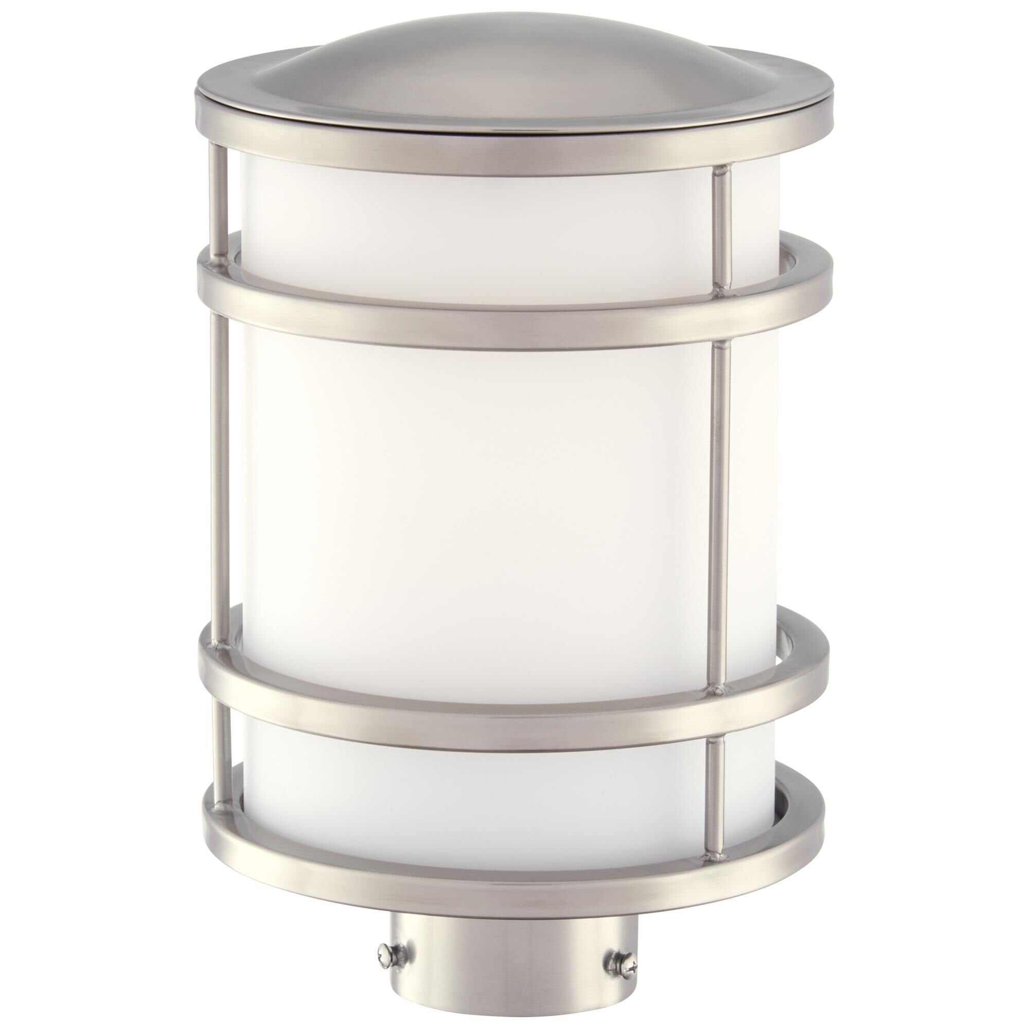 Shown in Brushed Stainless Steel finish and Etched Opal glass