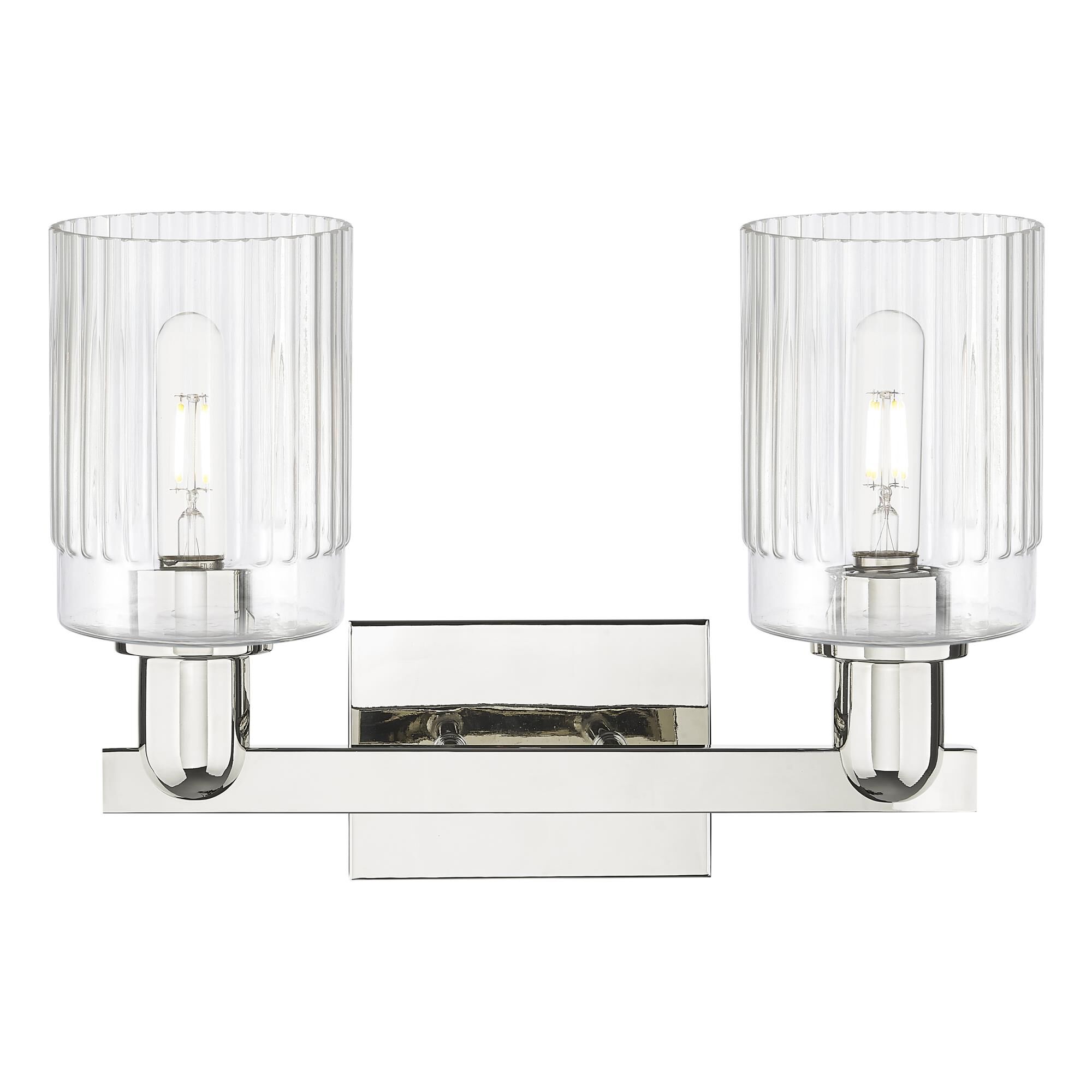 Shown in Polished Nickel finish and Clear glass