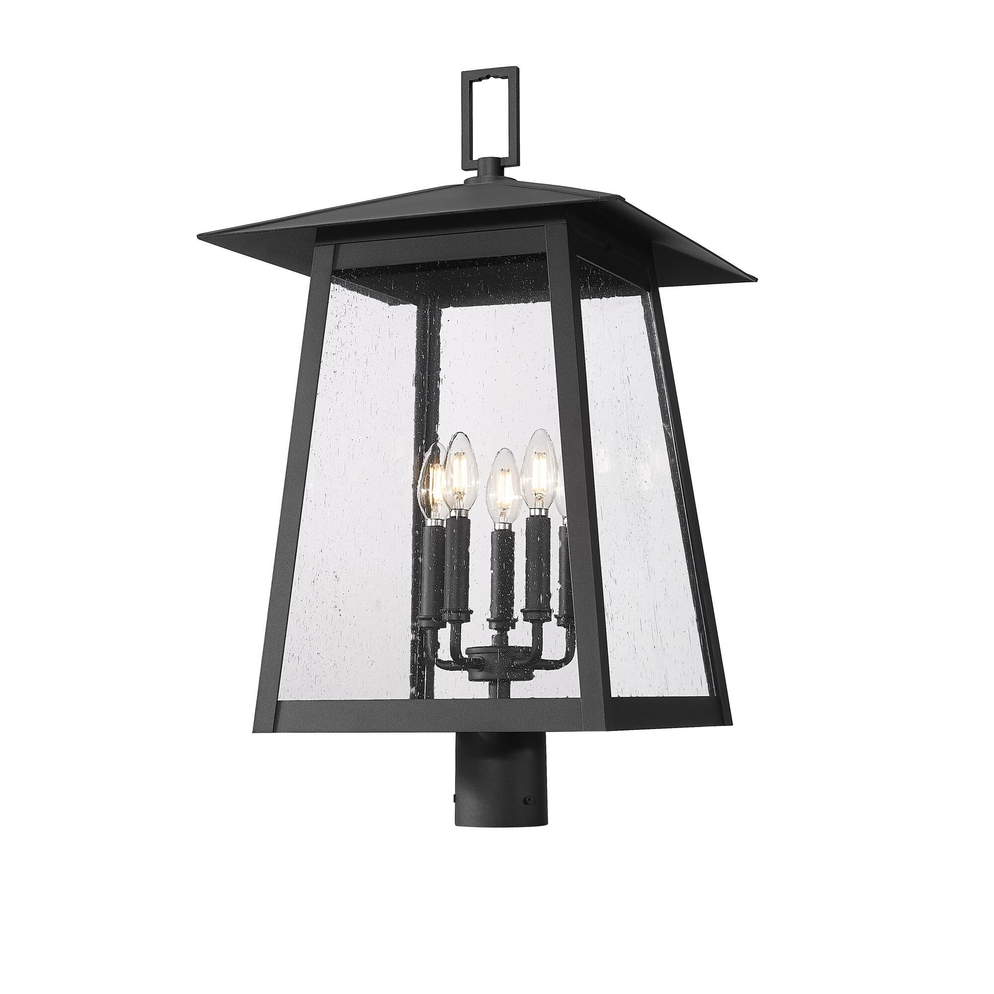 Shown in Black finish and Clear Seedy glass and Clear Seedy shade