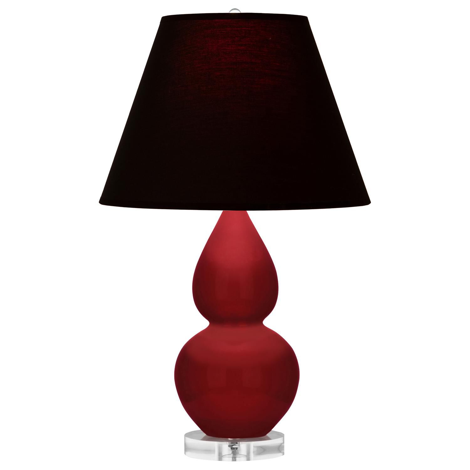 Shown in Sangria finish and Ink Black with Rose Red Lining shade and Lucite accent