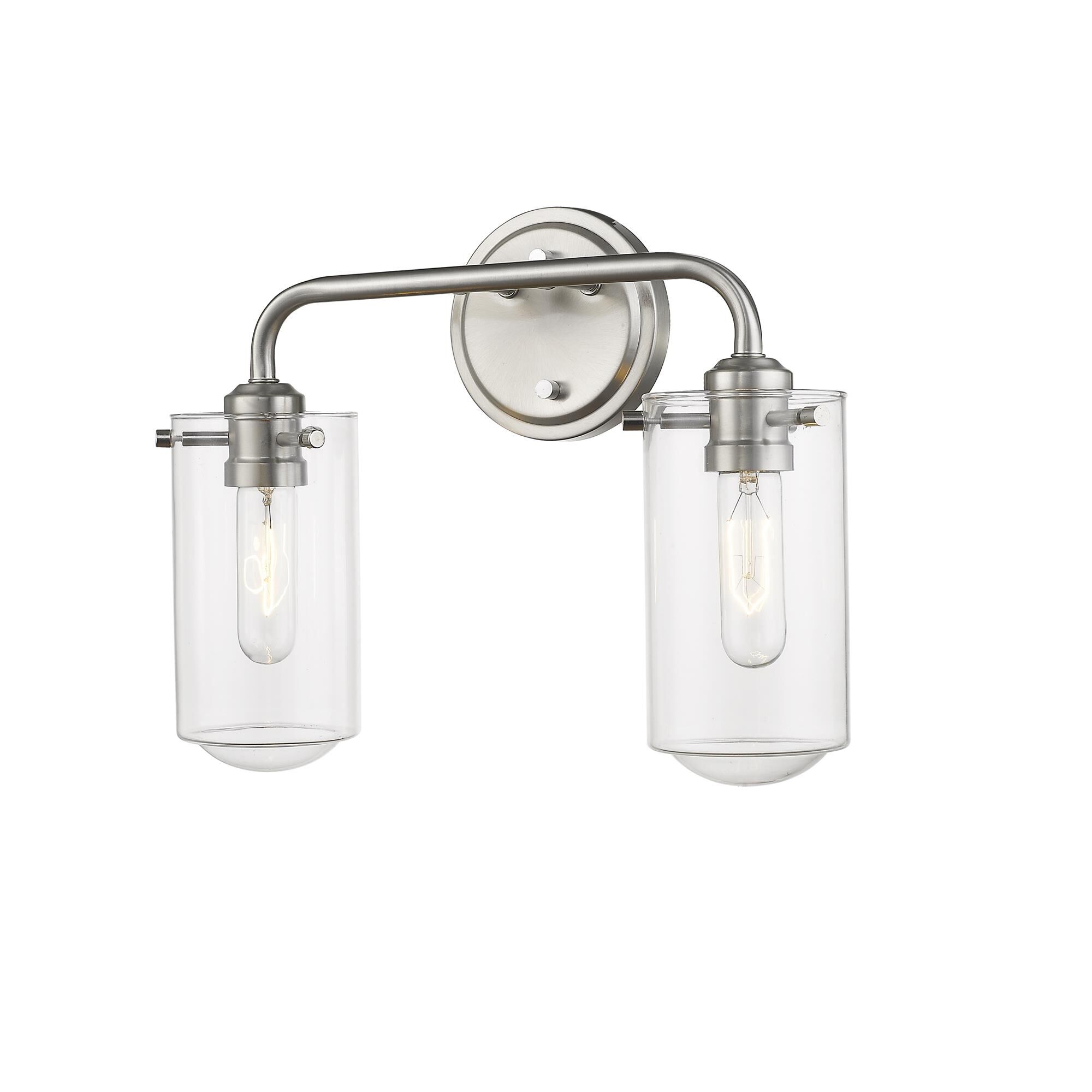 Shown in Brushed Nickel finish and Glass shade