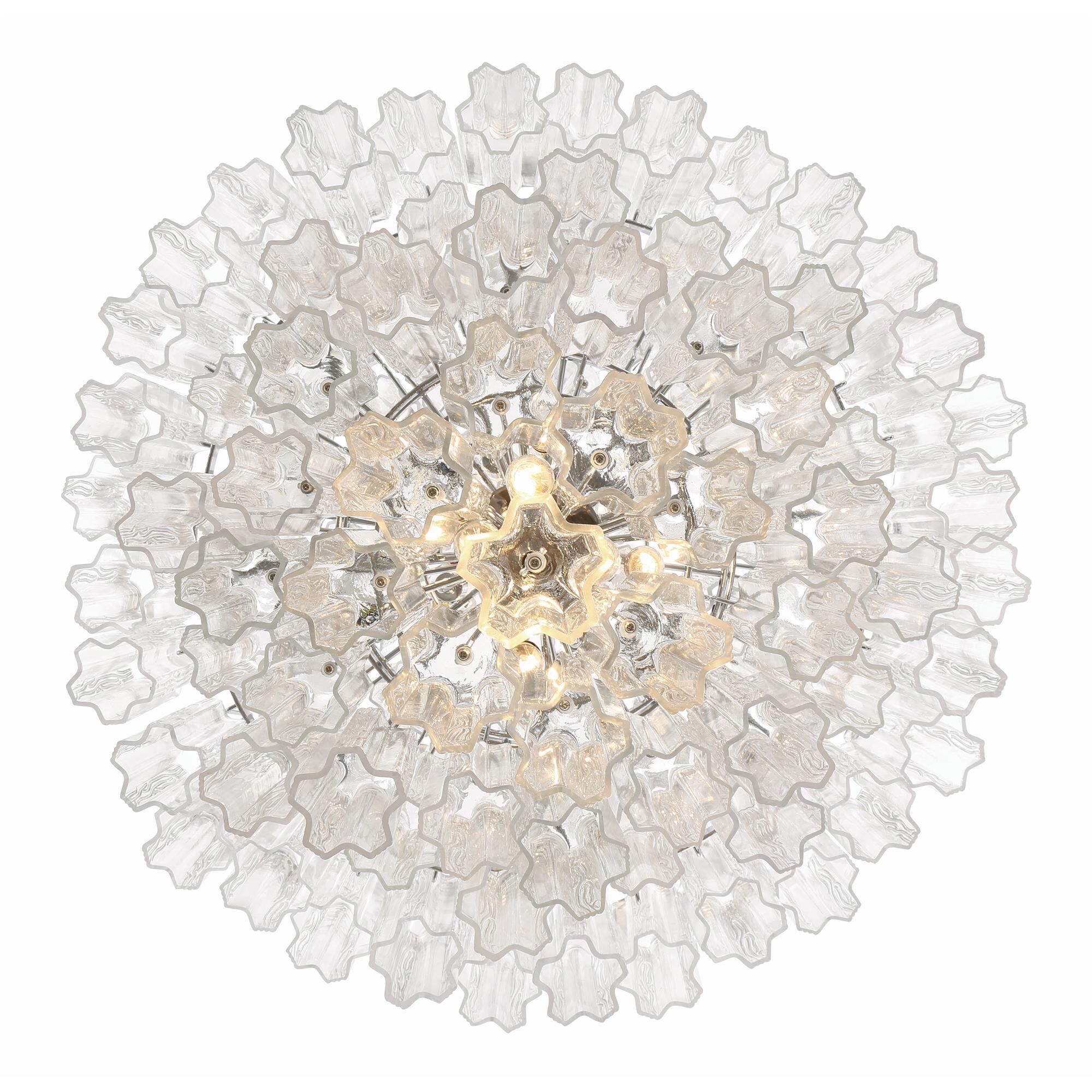 Shown in Polished Chrome finish and Tronchi Glass Clear crystal