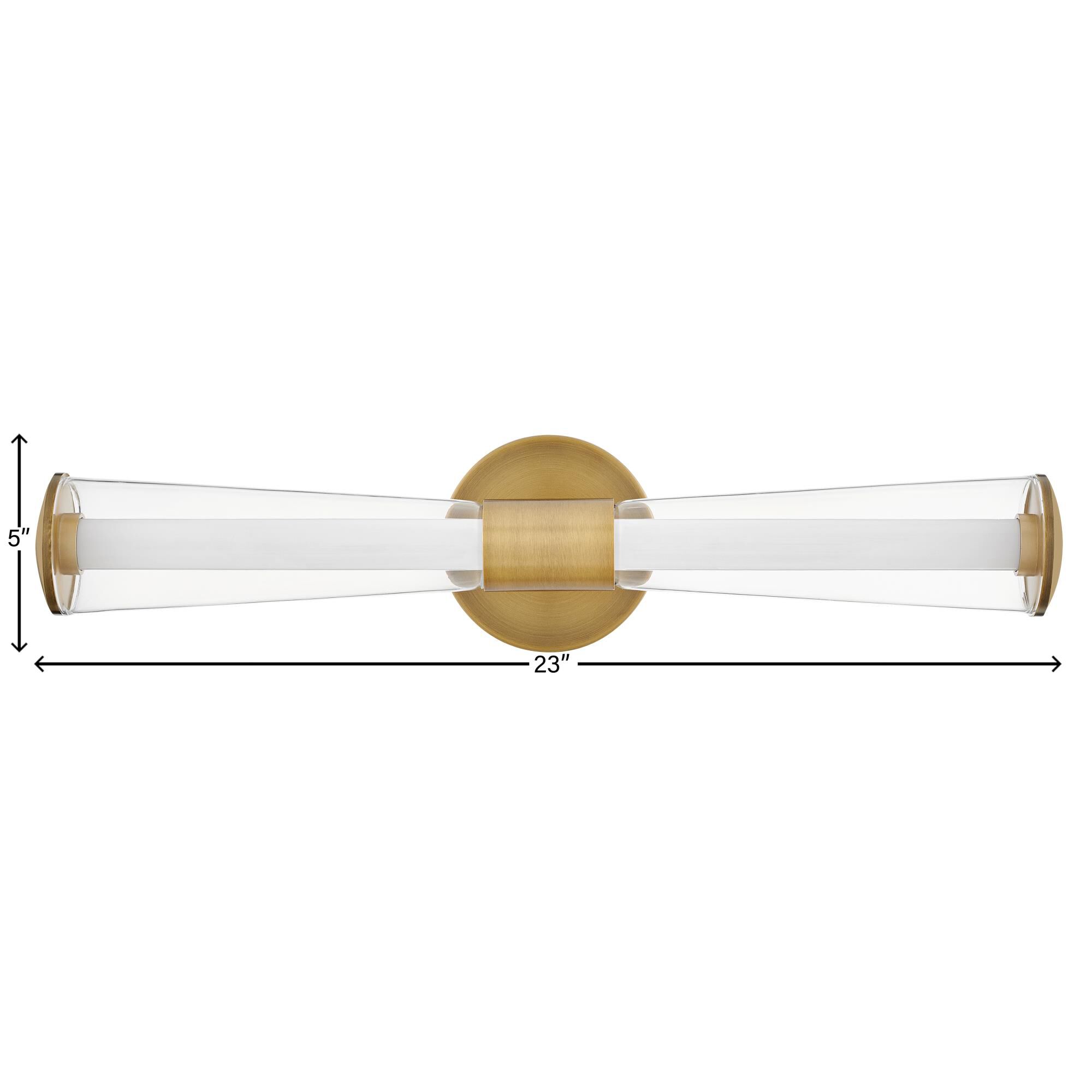 Shown in Lacquered Brass finish and Clear glass