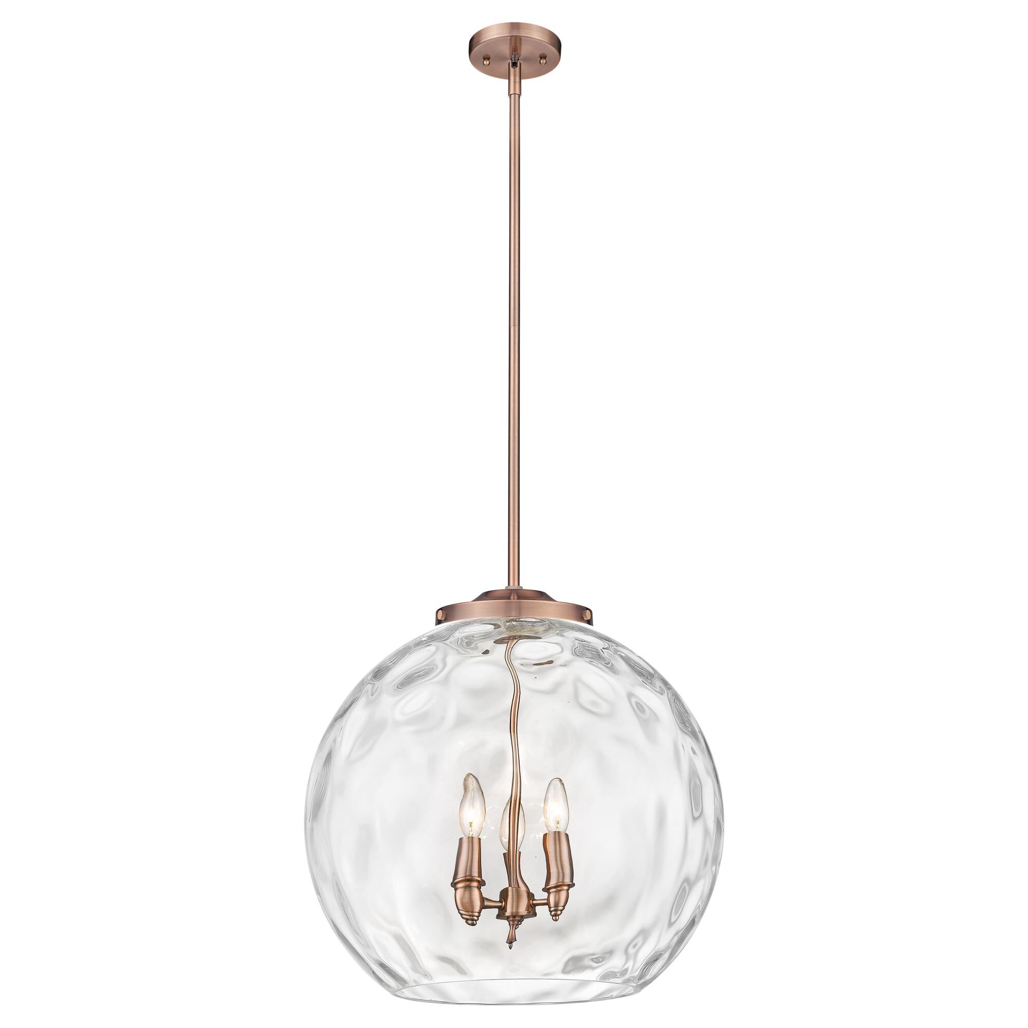 Shown in Antique Copper finish and Clear glass