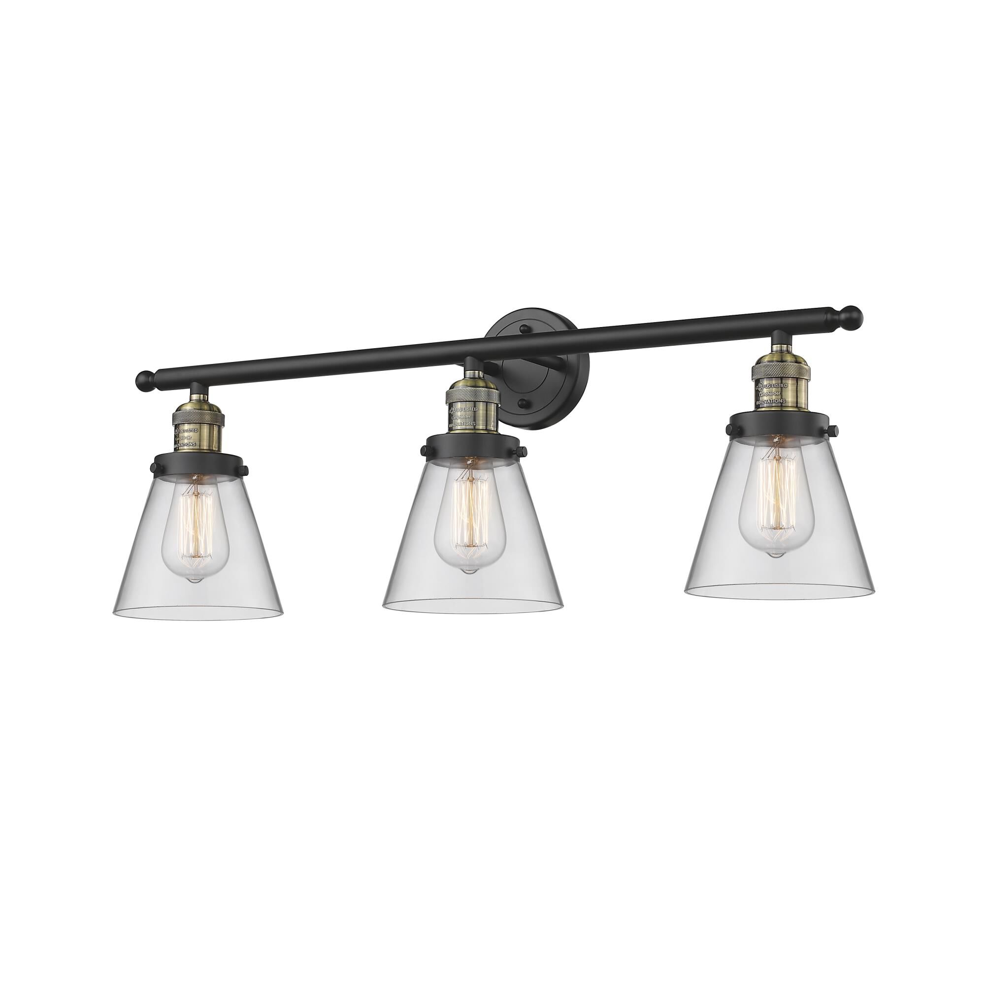 Bruno Marashlian Small Cone 30 Inch 3 Light Bath Vanity Light by Innovations Lighting