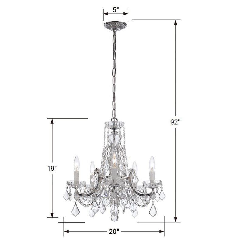 Maria Theresa 20 Inch 5 Light Mini Chandelier by Crystorama