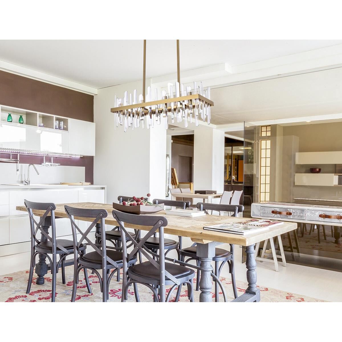 Serena 30 Inch 16 Light Linear Suspension Light by Elegant Lighting