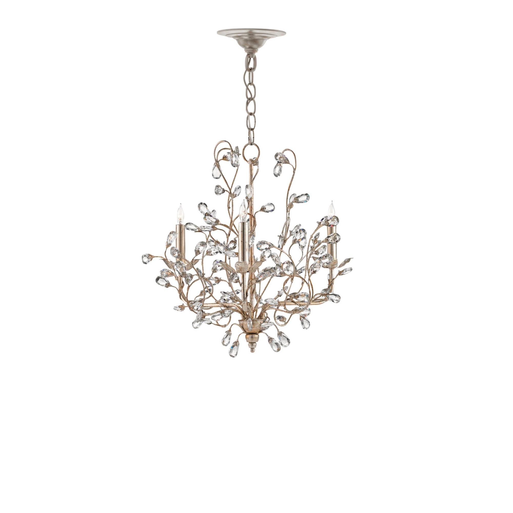 Crystal Bud 18 Inch 3 Light Mini Chandelier,