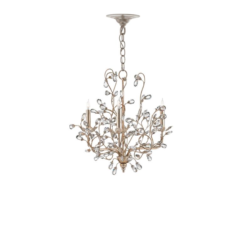 Crystal Bud 18 Inch 3 Light Mini Chandelier by Currey and Company