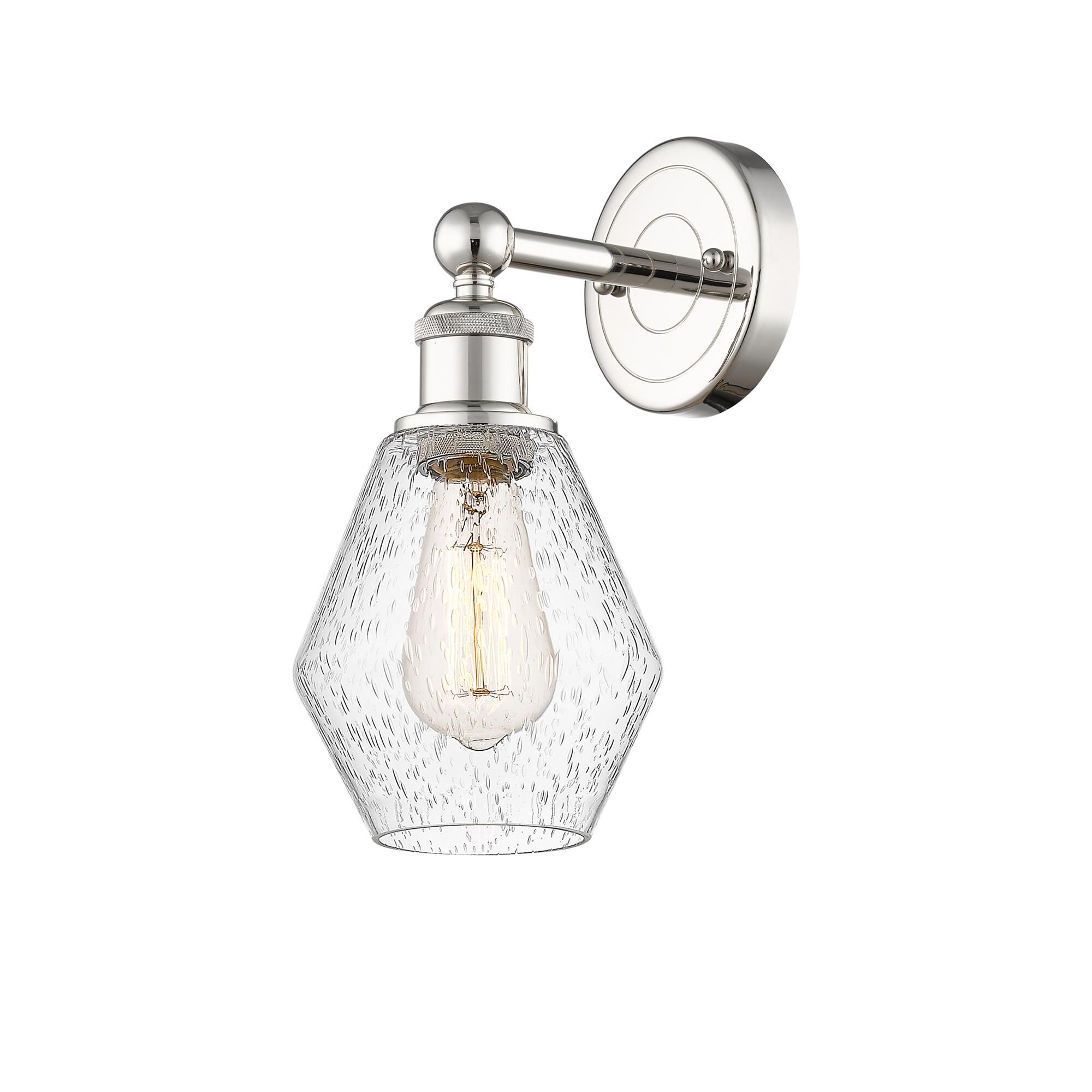 Shown in Polished Nickel finish and Seedy glass