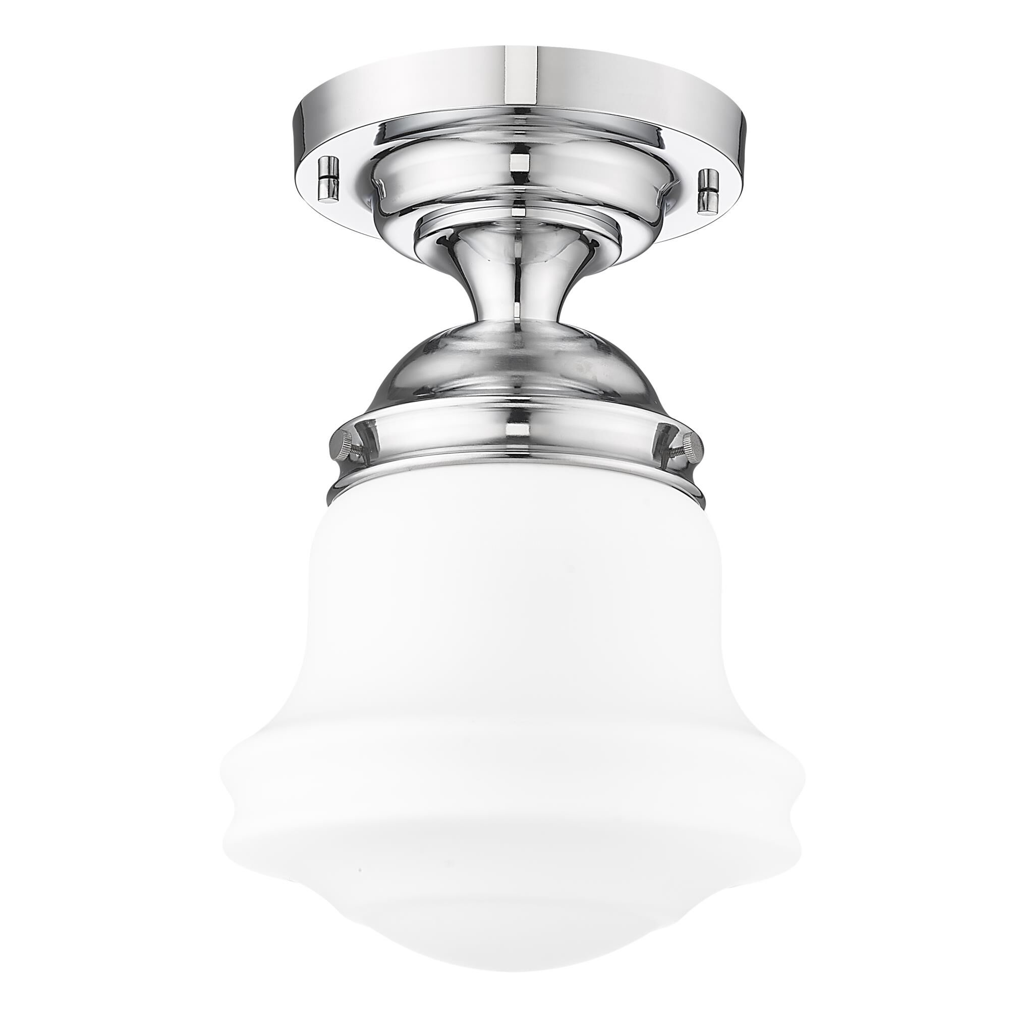 Shown in Chrome  finish and Matte Opal glass