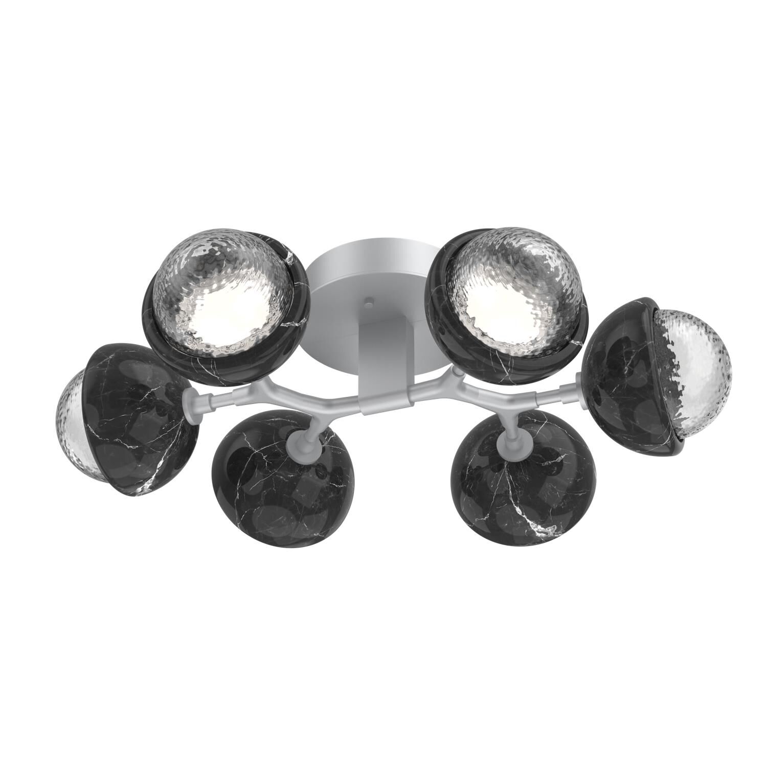 Shown in Classic Silver finish and Clear glass and Black Marble accent