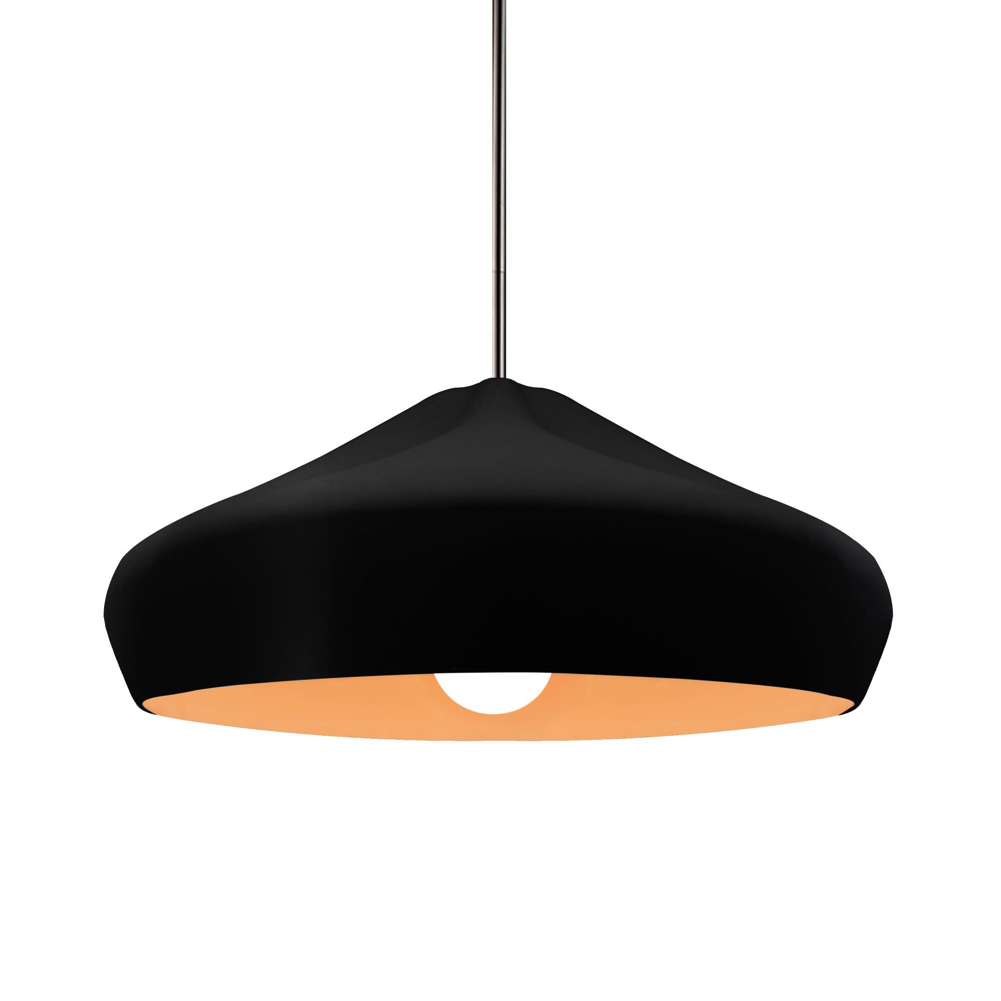 Shown in Brushed Nickel finish and Carbon Matte Black with Champagne Gold Internal shade