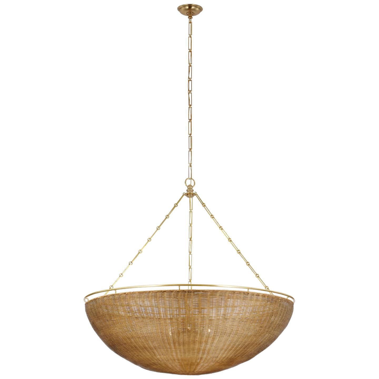 Shown in Antique-Burnished Brass and Natural Wicker finish