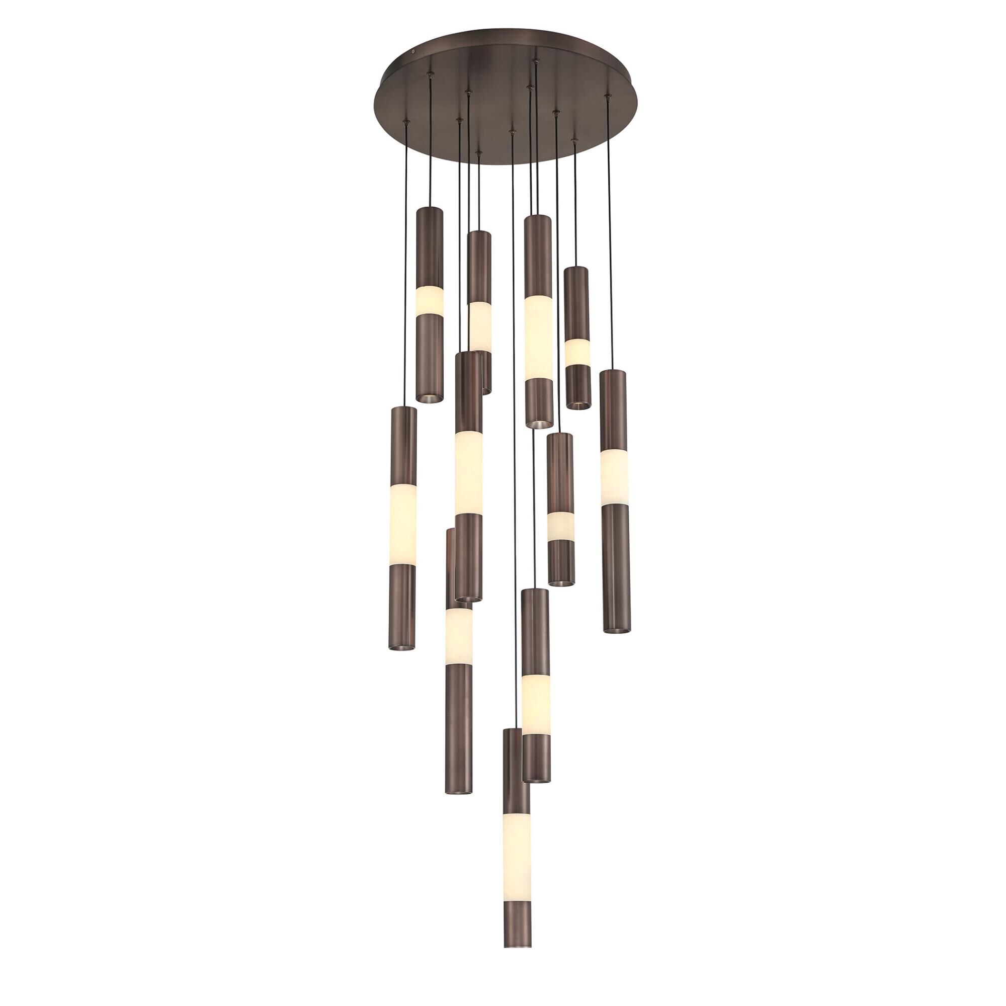 Shown in Harlow Bronze finish and Alabaster glass