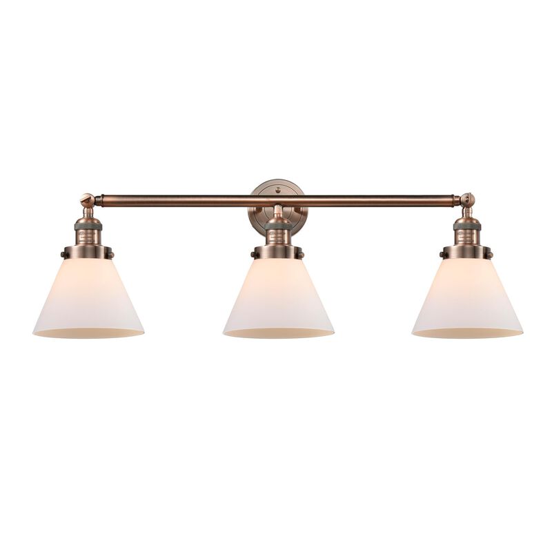 Bruno Marashlian Large Cone 32 Inch 3 Light Bath Vanity Light by Innovations Lighting