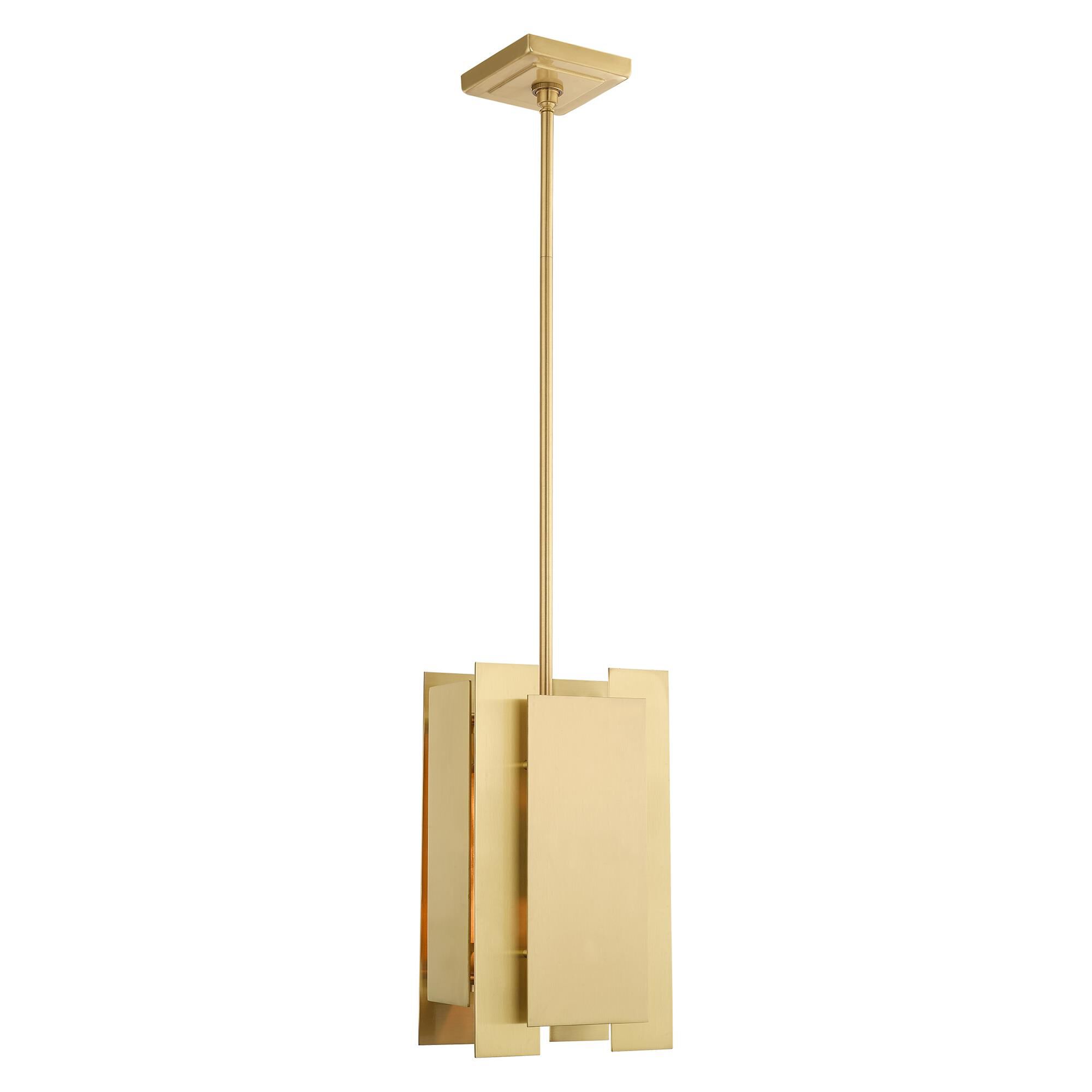Shown in Satin Brass finish and Satin Brass Solid Brass shade