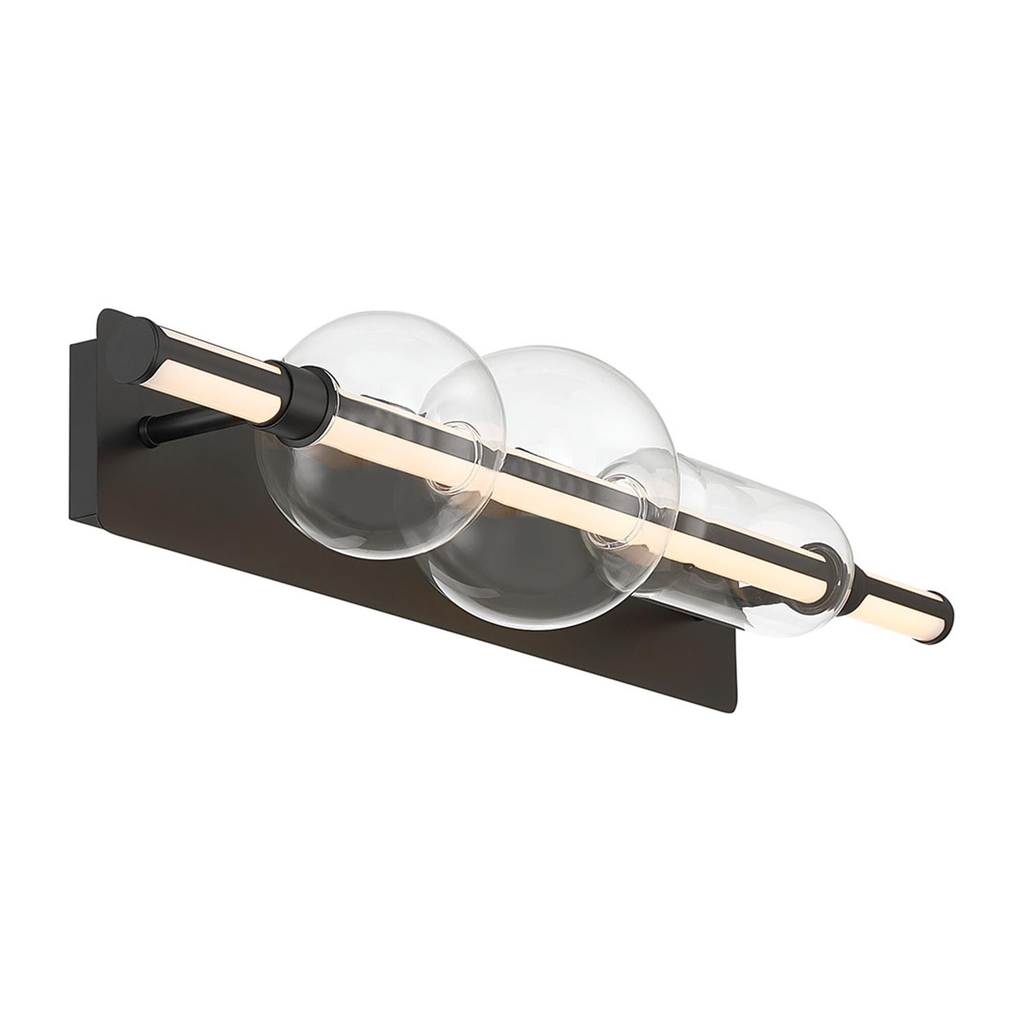 Shown in Matte Black finish and Clear glass