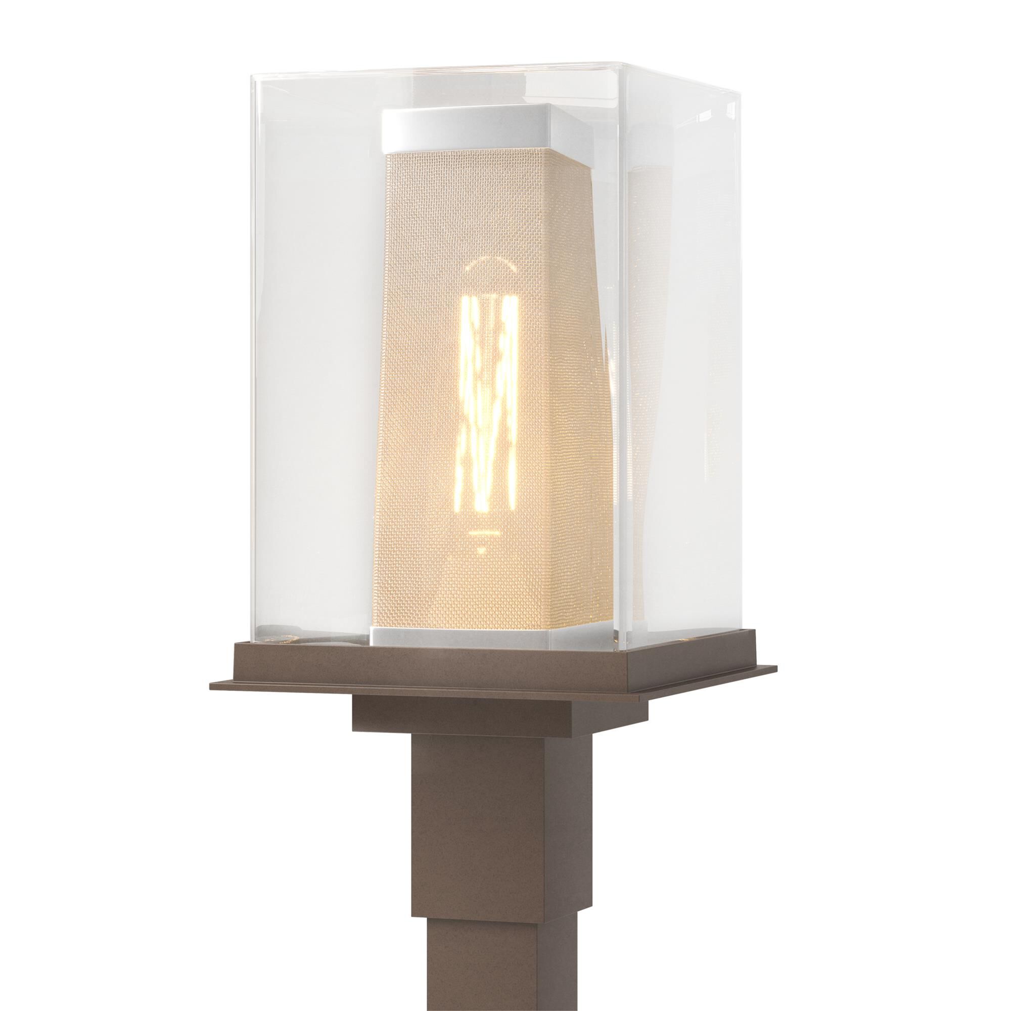 Shown in Coastal Bronze finish and Clear glass and Outdoor Silver accent