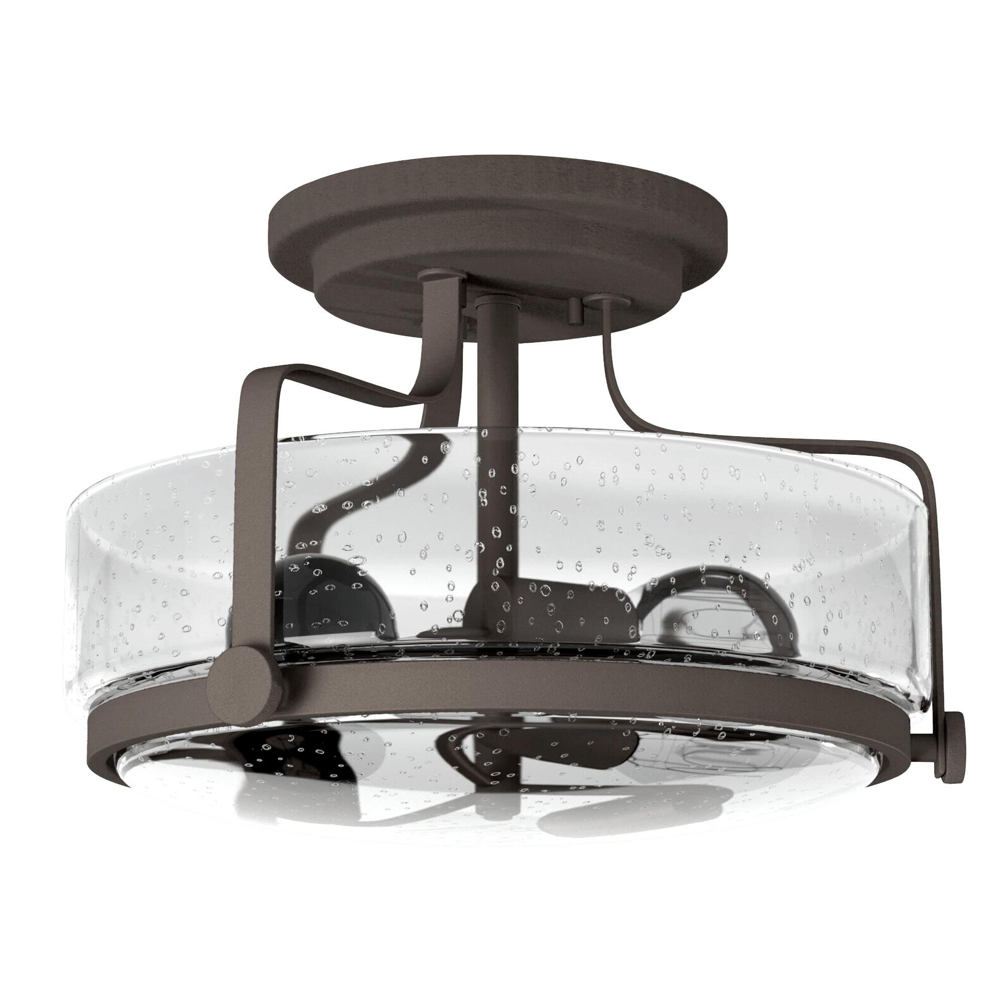 Harper 14 Inch 3 Light Semi Flush Mount,