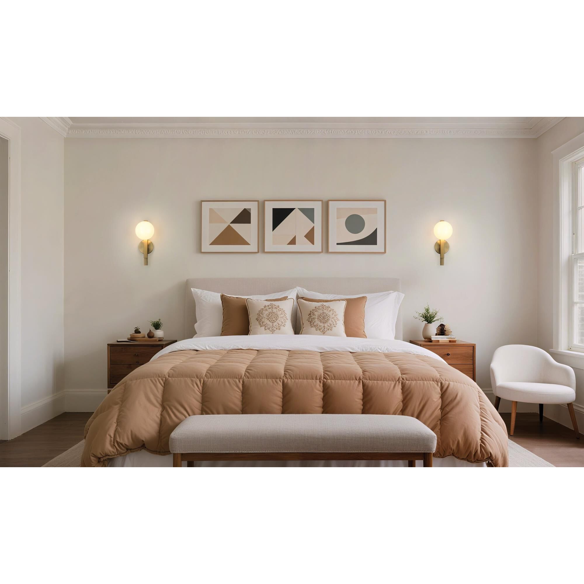 Shown in Brushed Gold finish and Opal glass