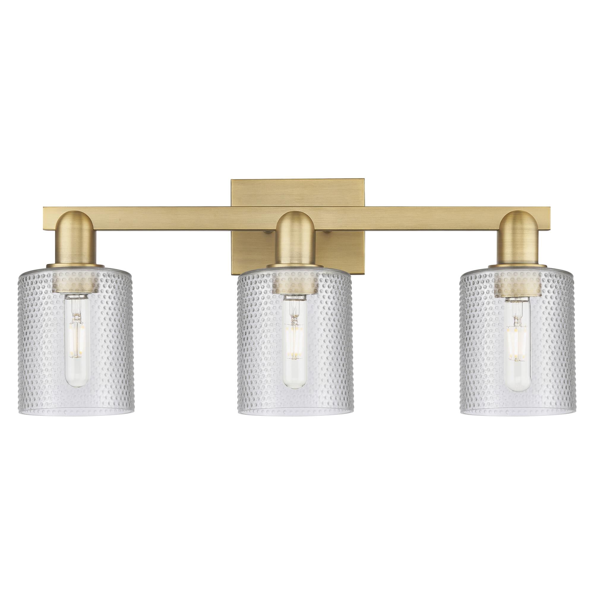 Shown in Brushed Brass finish and Clear glass