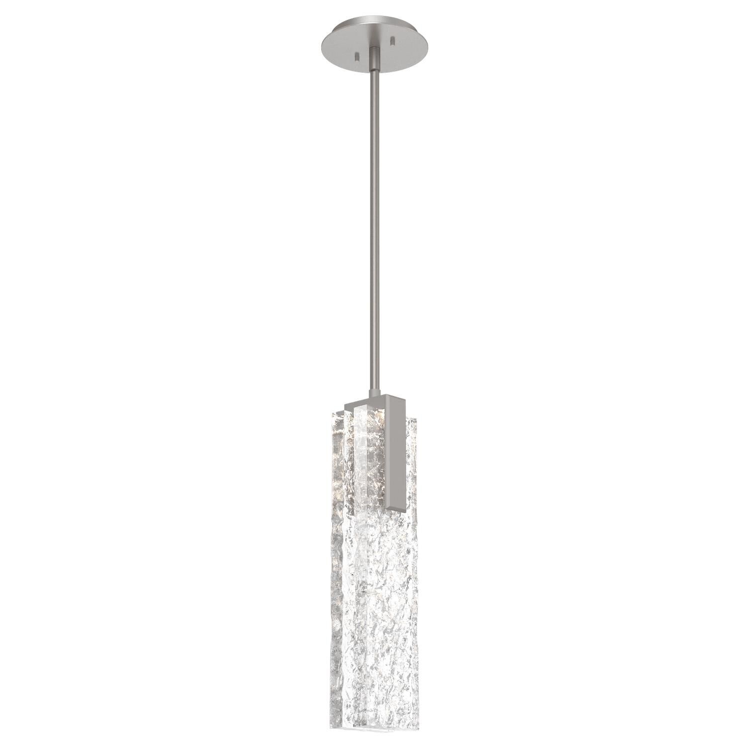 Shown in Metallic Beige Silver finish and Clear Textured Cast glass
