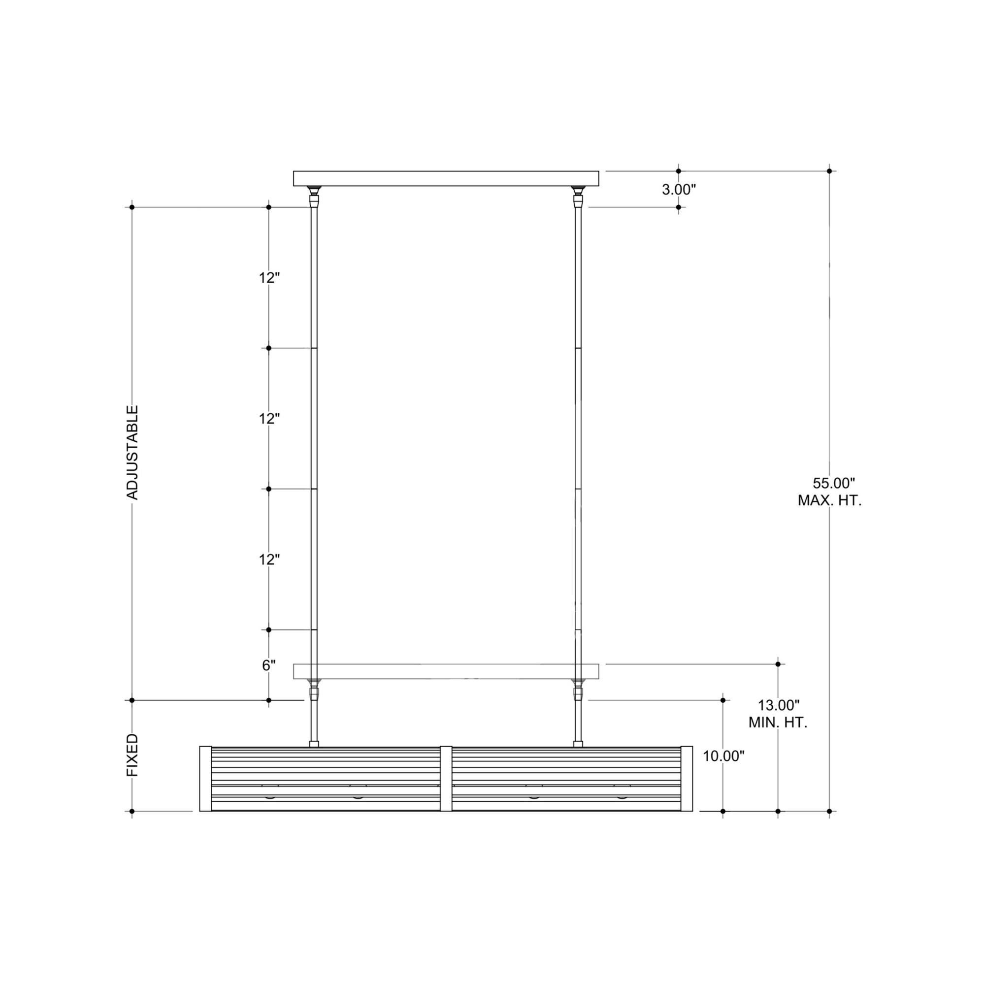 Woodbine 42 Inch 5 Light Linear Suspension Light by Currey and Company