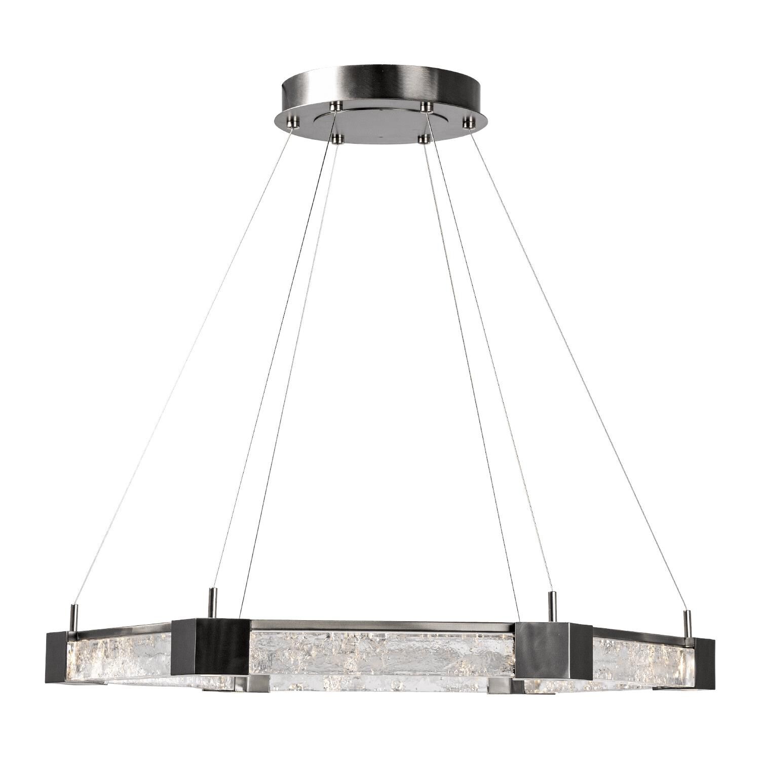 Shown in Classic Silver finish and Clear Textured Cast glass