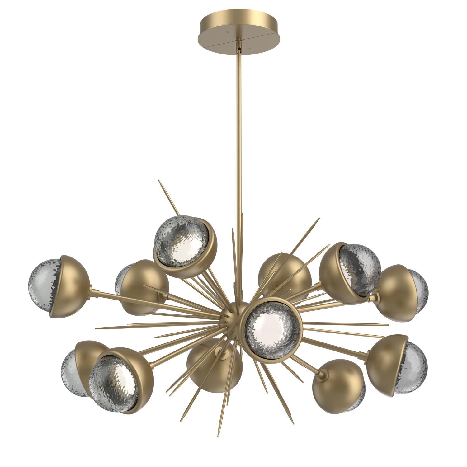 Shown in Gilded Brass finish and Smoke glass and Metal Shade Matching Finish accent