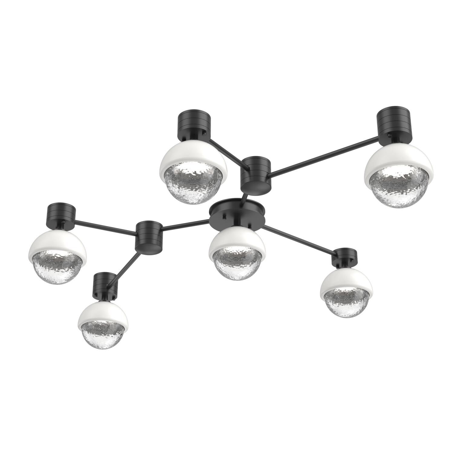 Shown in Matte Black finish and Clear glass and Salt White accent