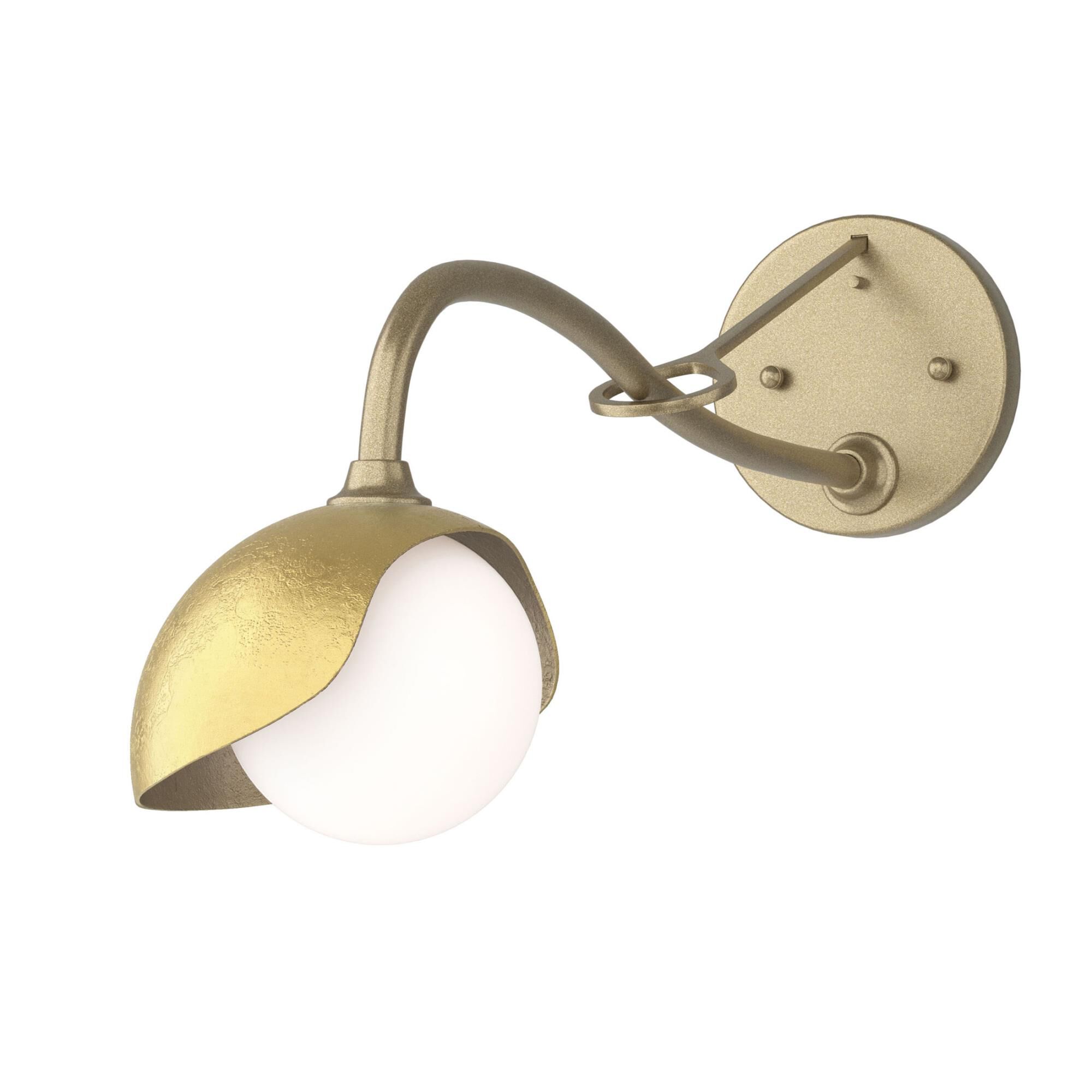 Shown in Soft Gold finish and Opal glass and Modern Brass (86) accent