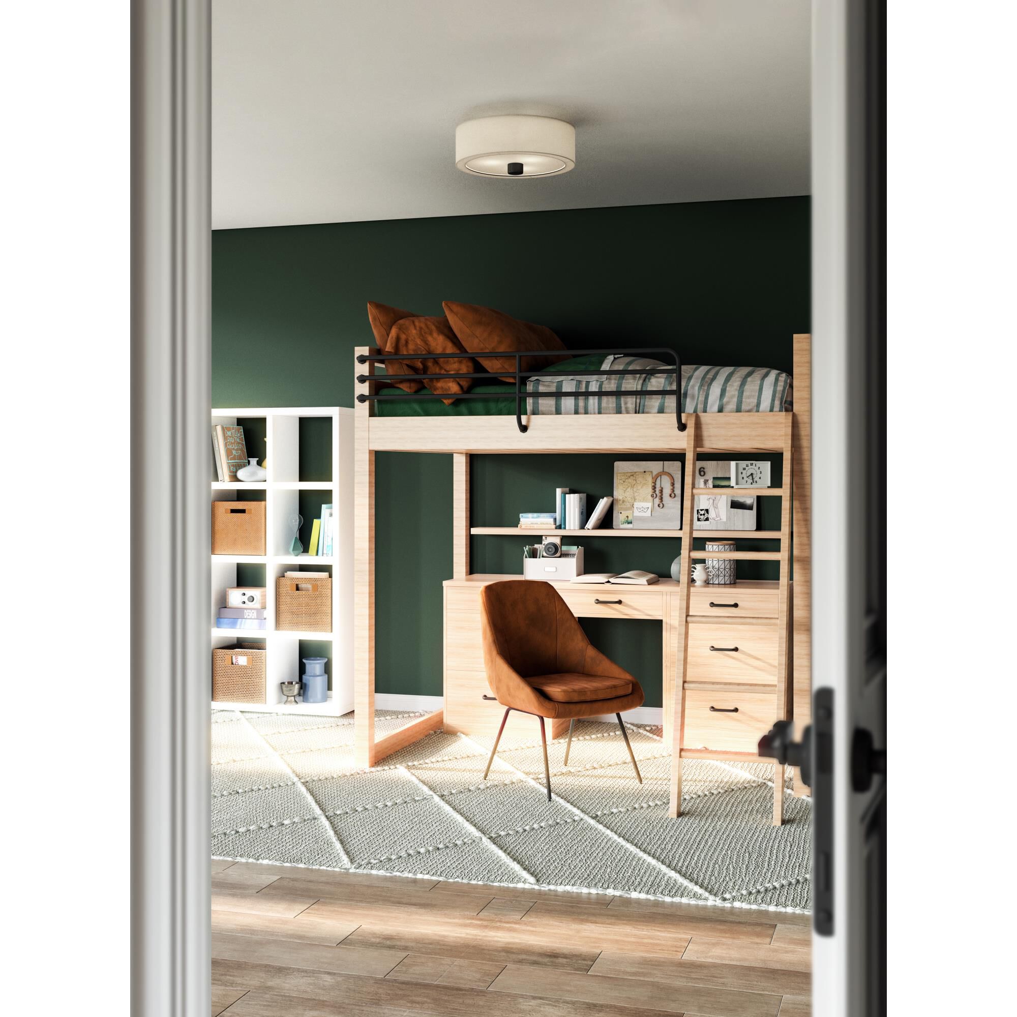 Shown in Aged Gold And White Linen finish