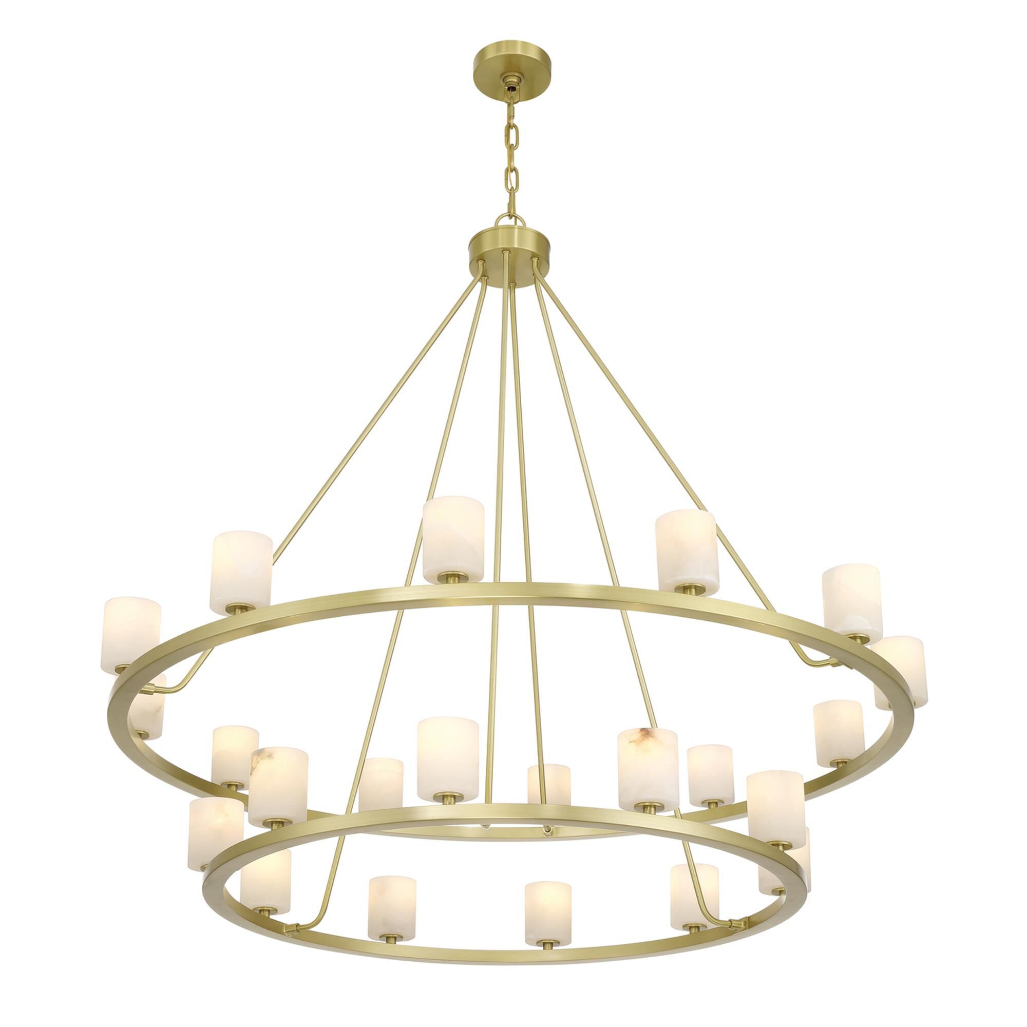 Shown in Soft Brass finish and Alabaster crystal and Stone glass and Stone shade