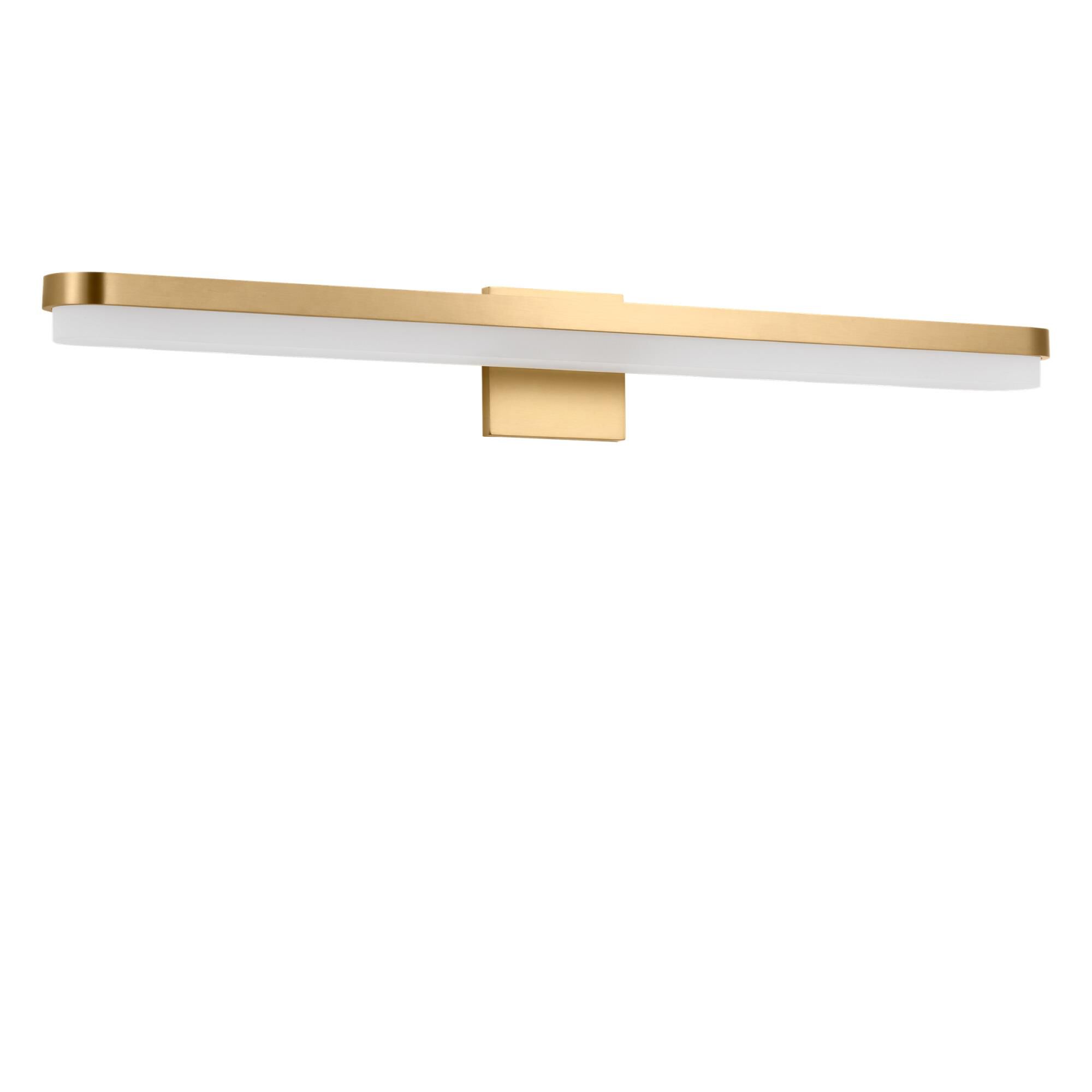 Shown in Burnished Brass finish and Matte Frosted Acrylic Panels shade
