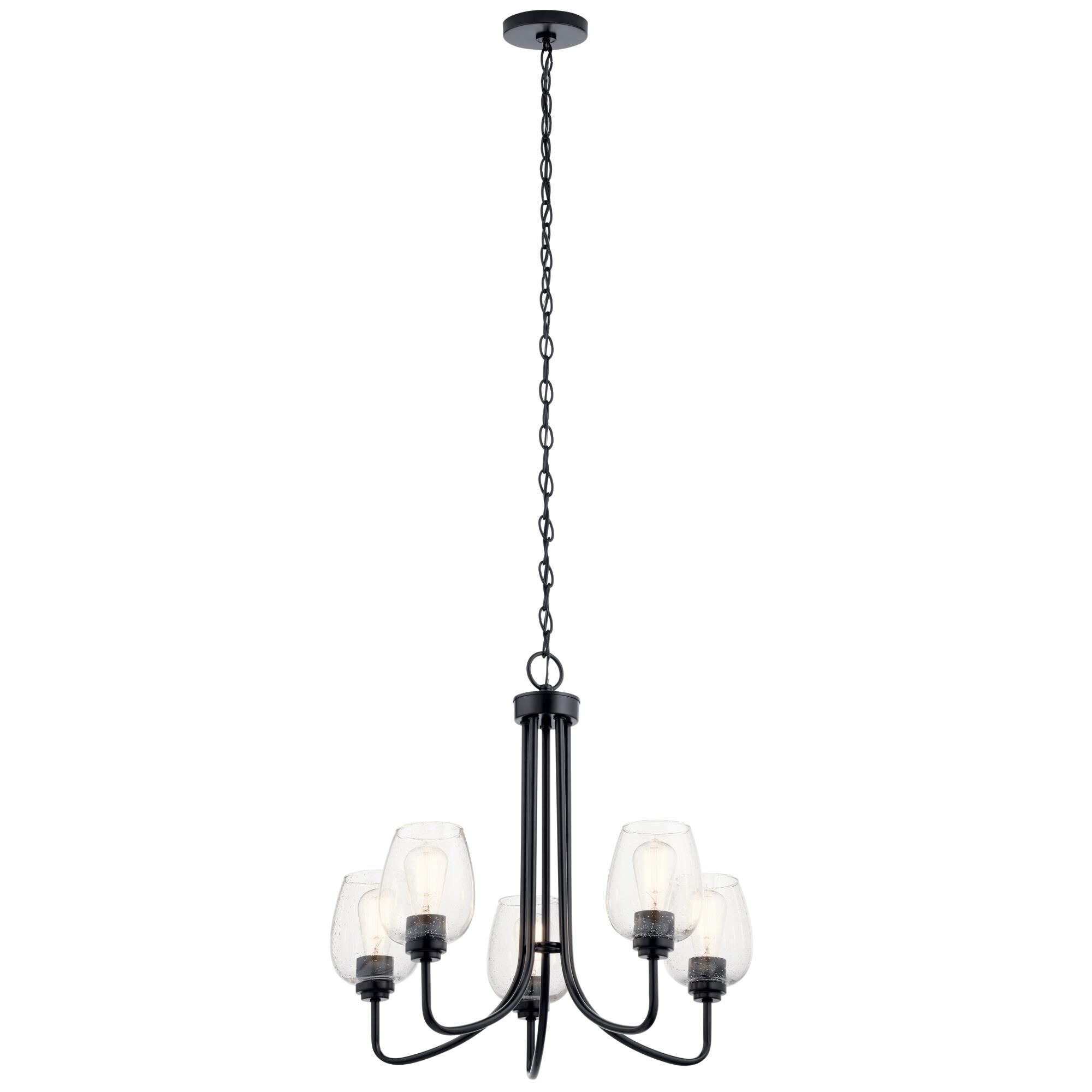 Shown in Black finish and Clear Seeded glass