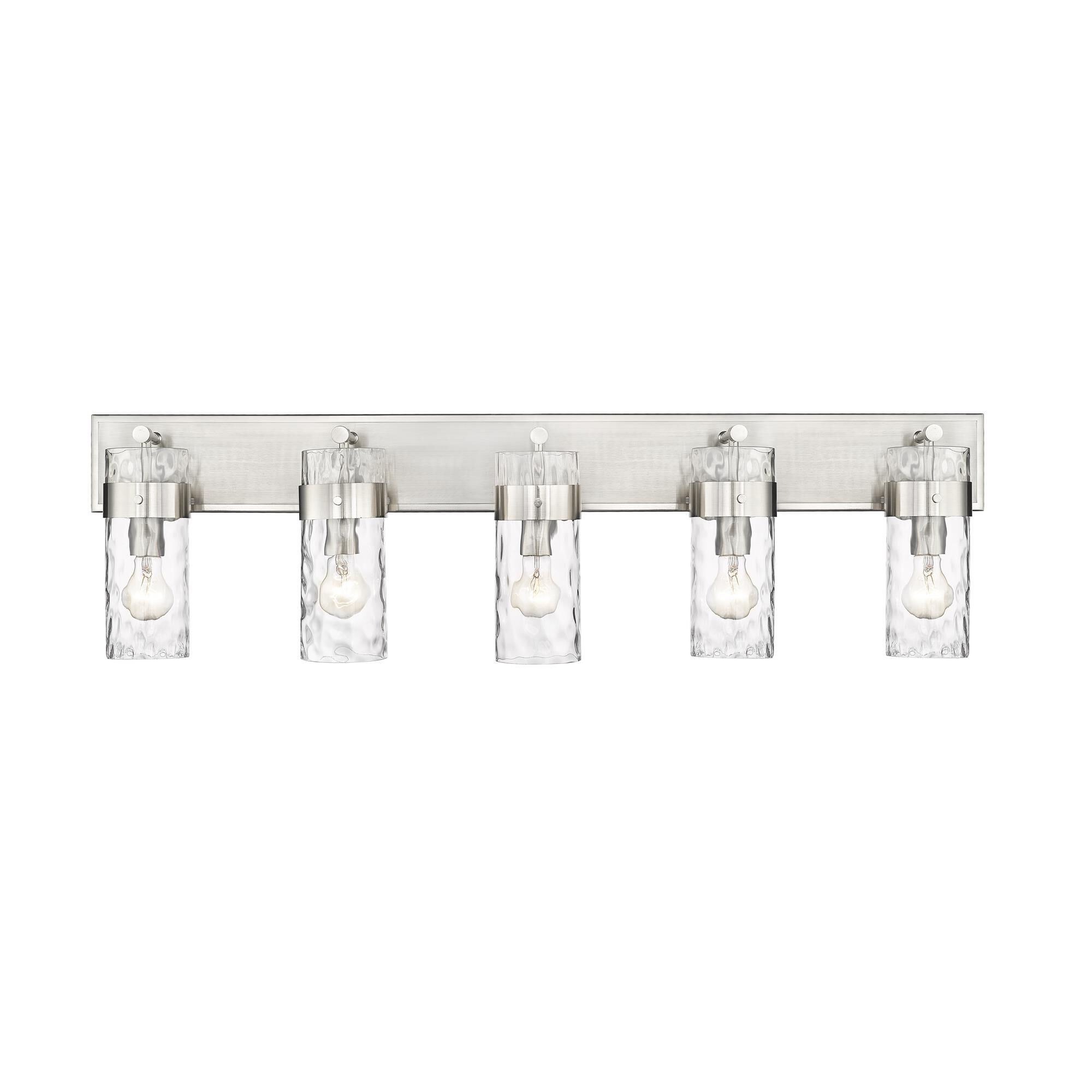 Shown in Brushed Nickel finish and Glass shade