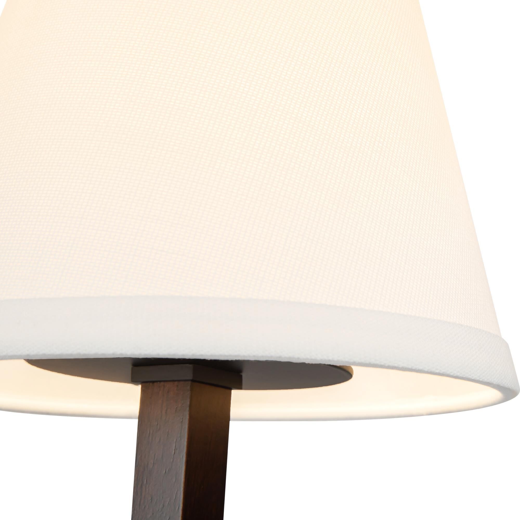 Shown in Matte Black finish and White Linen shade