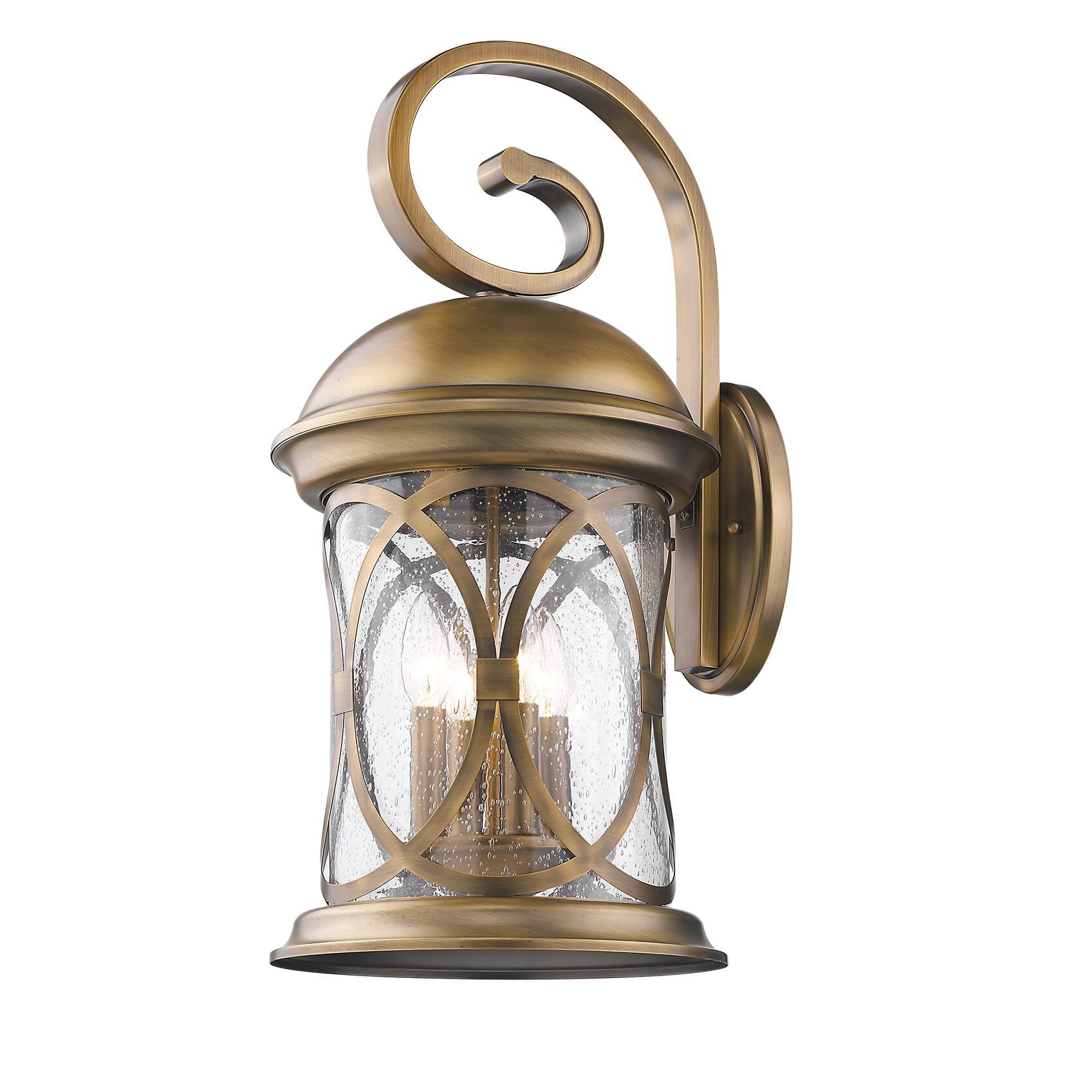 Shown in Antique Brass finish and Clear glass and Clear Seeded Glass shade