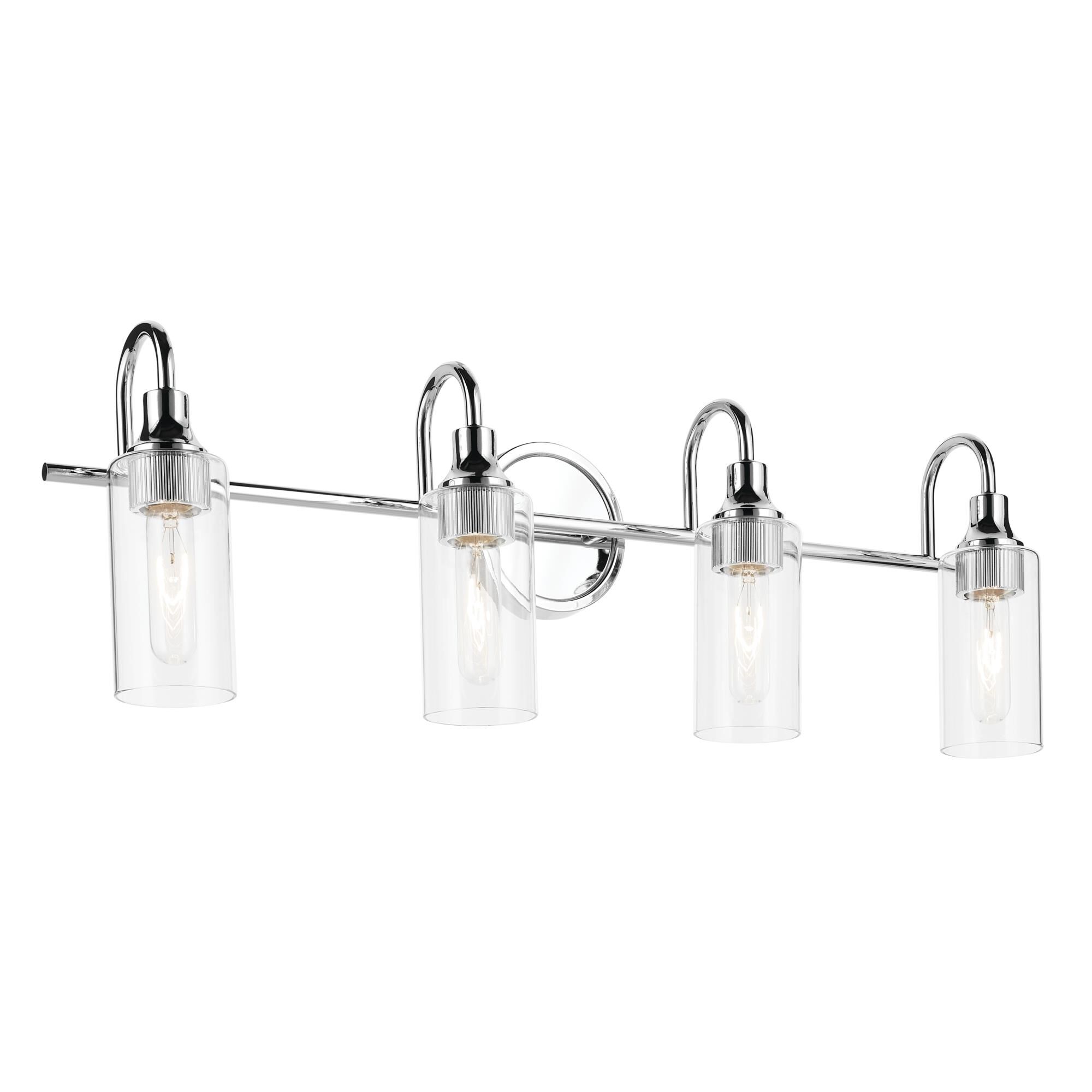 Shown in Chrome finish and Clear glass