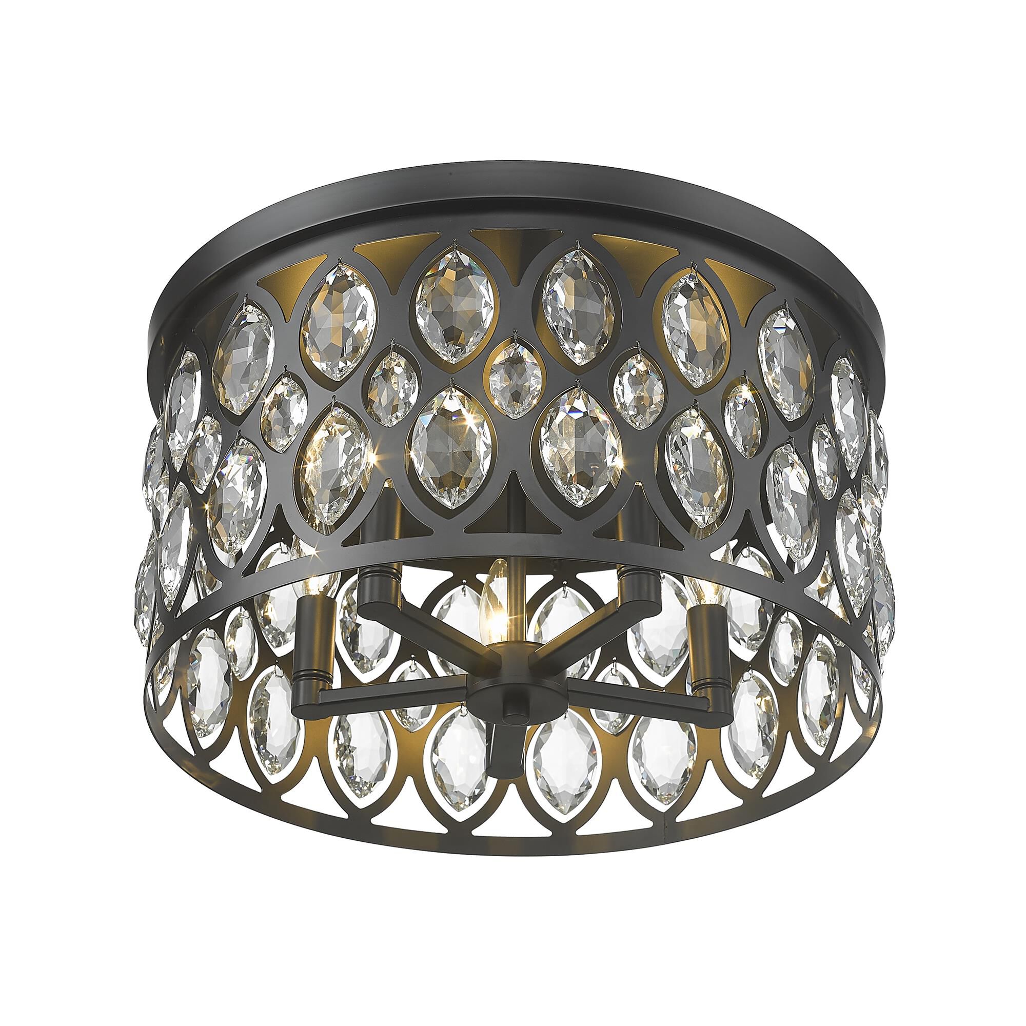 Shown in Matte Black finish and Clear Crystal glass