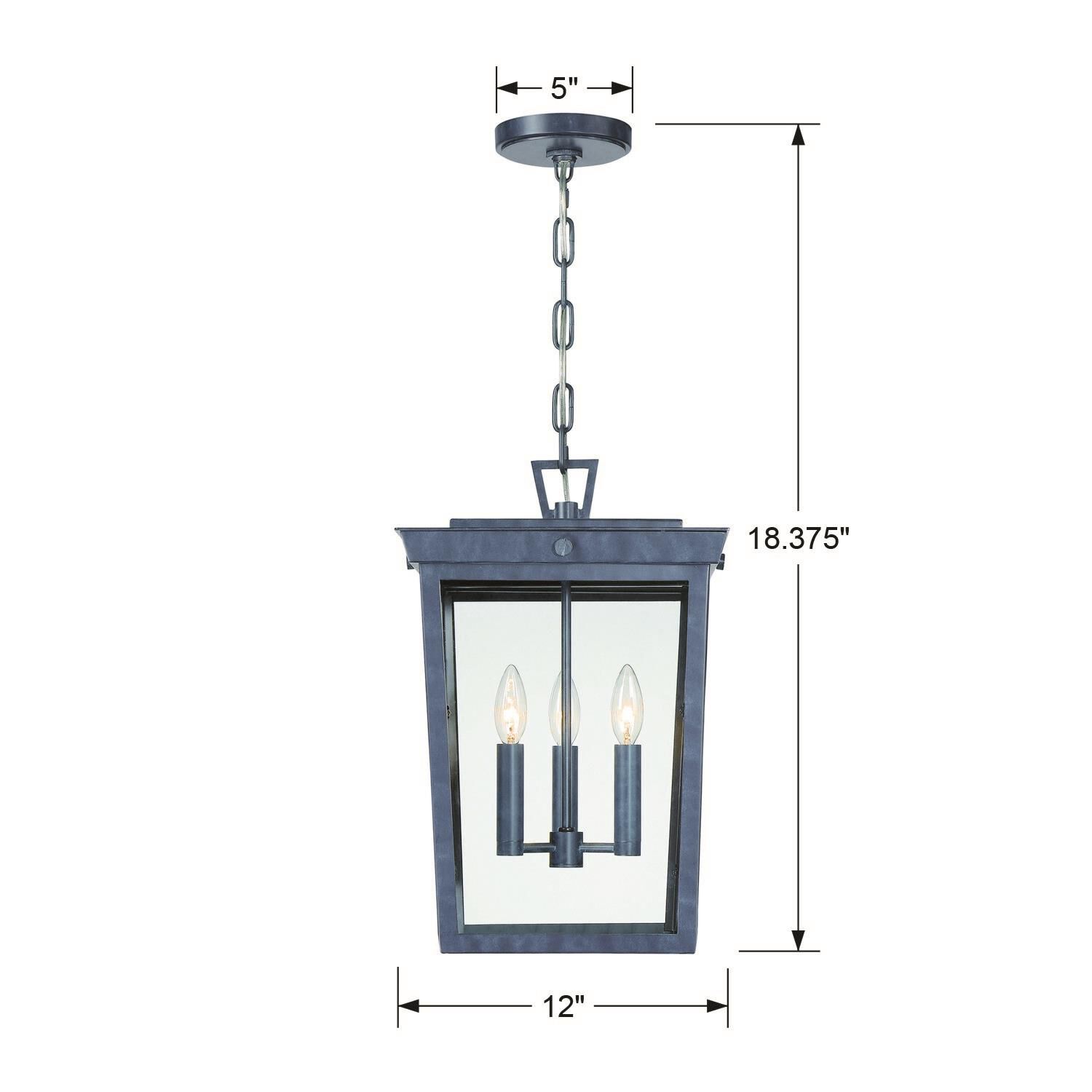 Belmont 18 Inch Tall 3 Light Outdoor Hanging Lantern by Crystorama