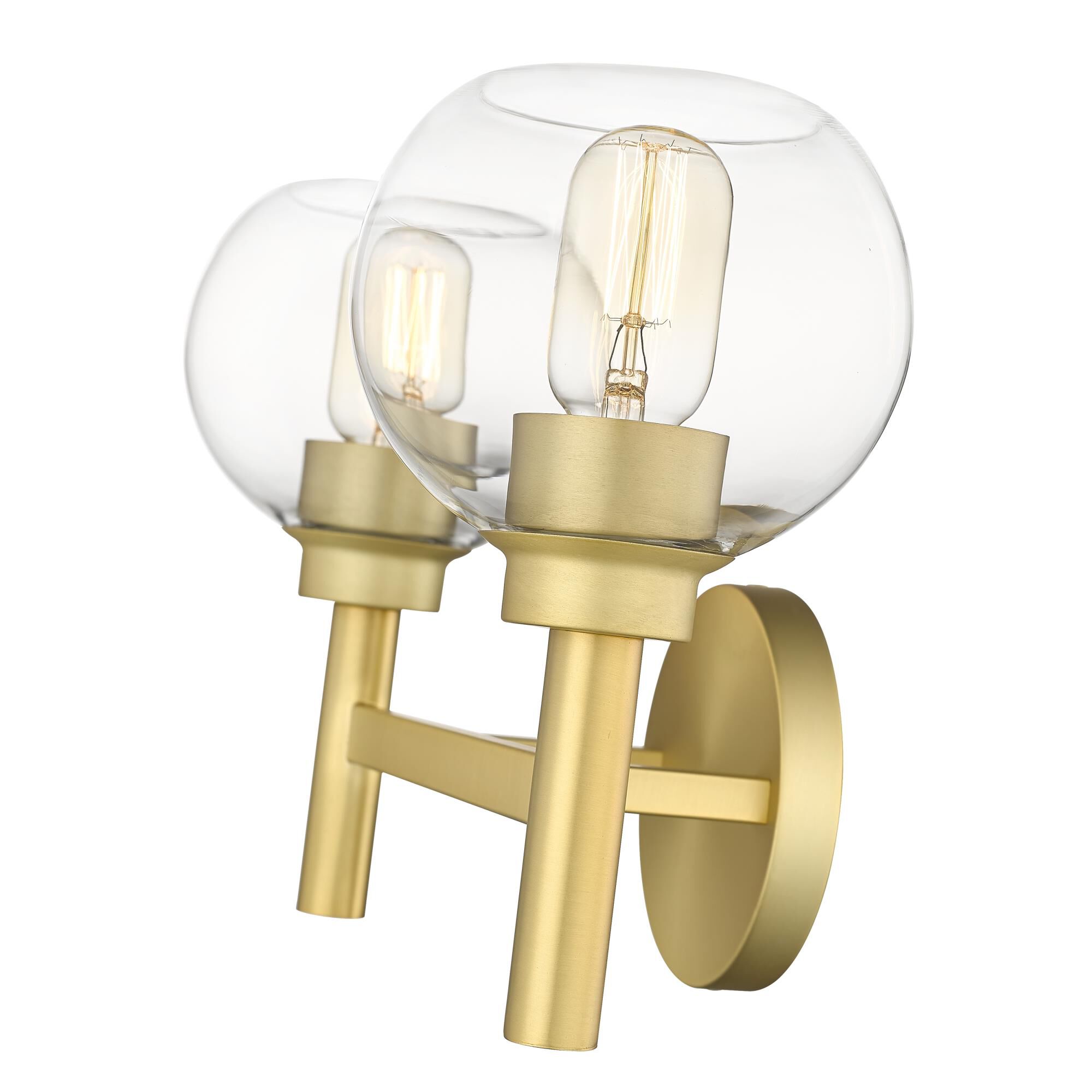 Shown in Brushed Gold finish and Clear glass