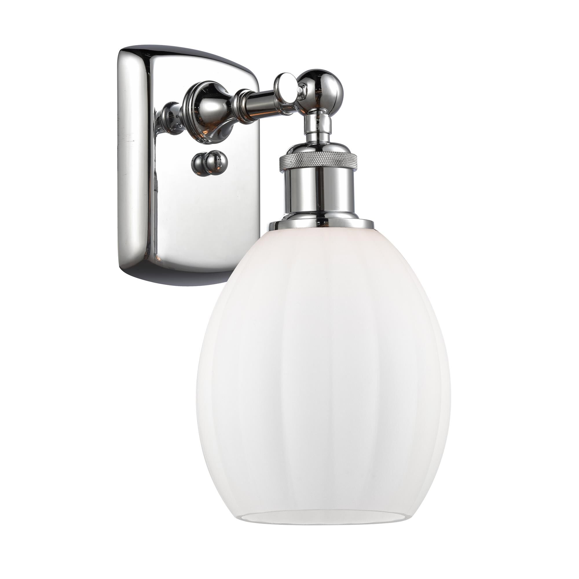 Shown in Polished Chrome finish and Matte White - Sphere glass