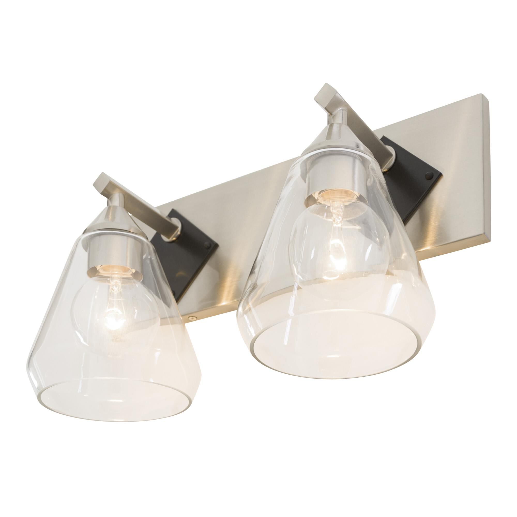 Shown in Brushed Nickel finish and Clear glass