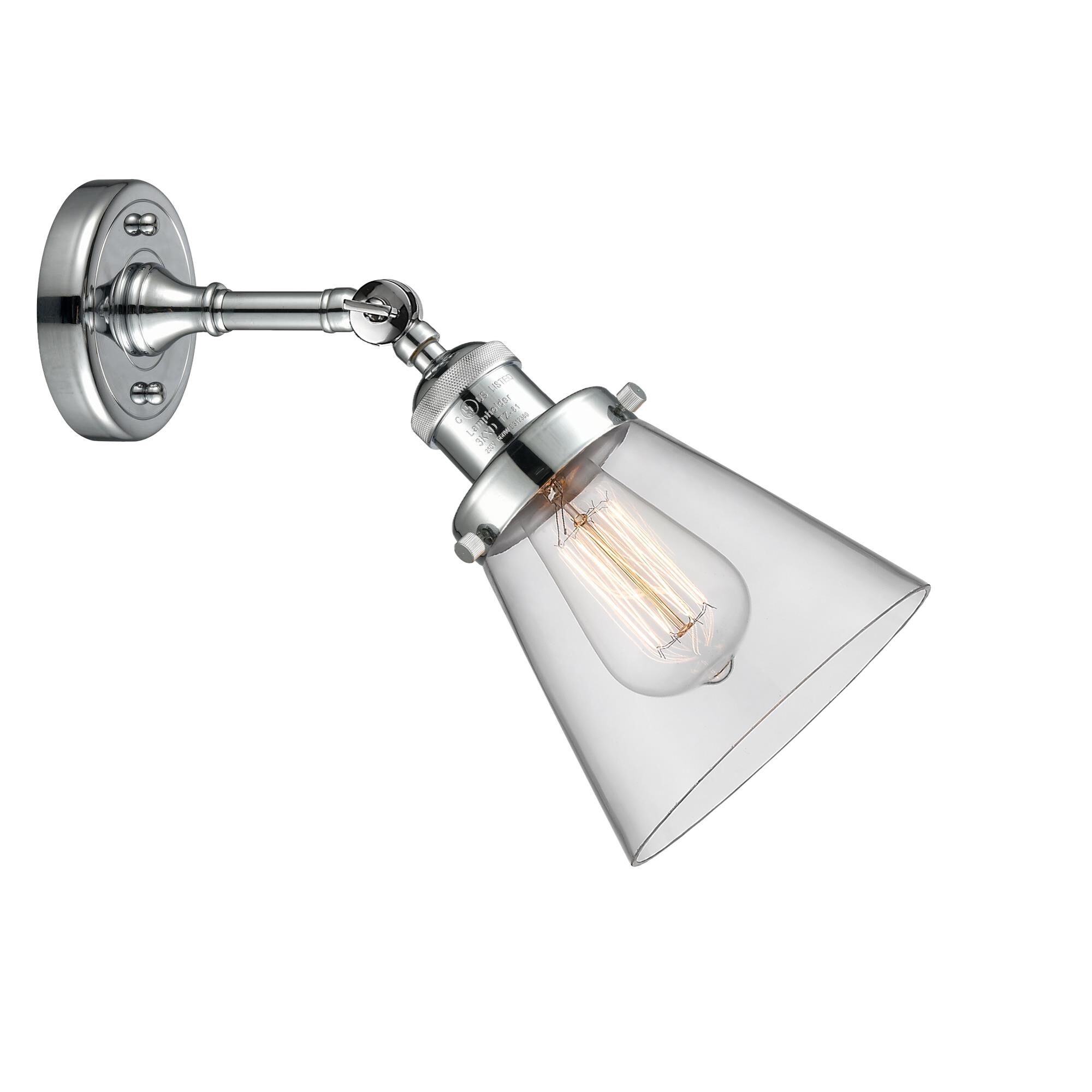 Shown in Polished Chrome finish and Clear glass and None accent