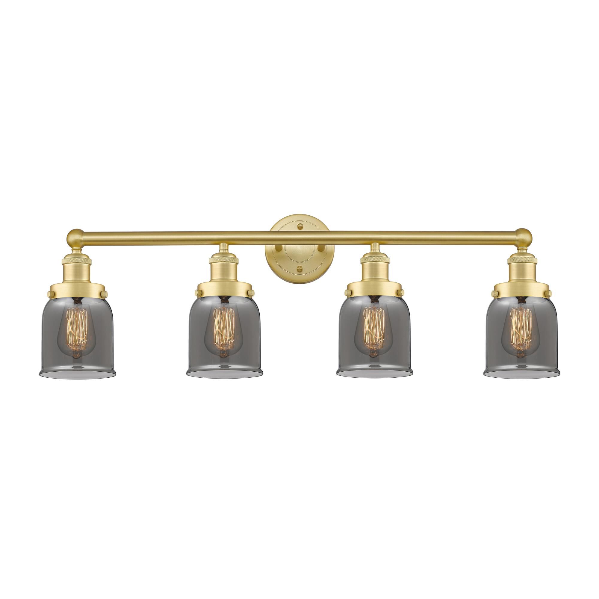 Shown in Satin Gold finish and Plated Smoke glass